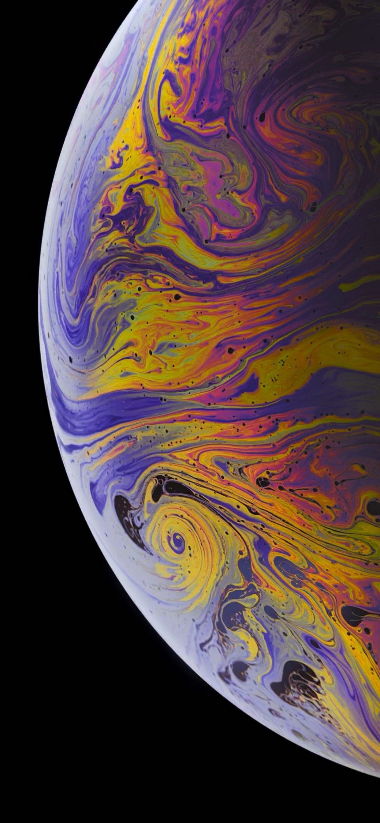 Sfera astratta viola giallo, 1242x2688 Verticale, iPhone