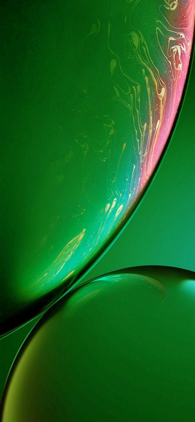 Bolle astratte verdi, 828x1792 Verticale, iPhone Pro