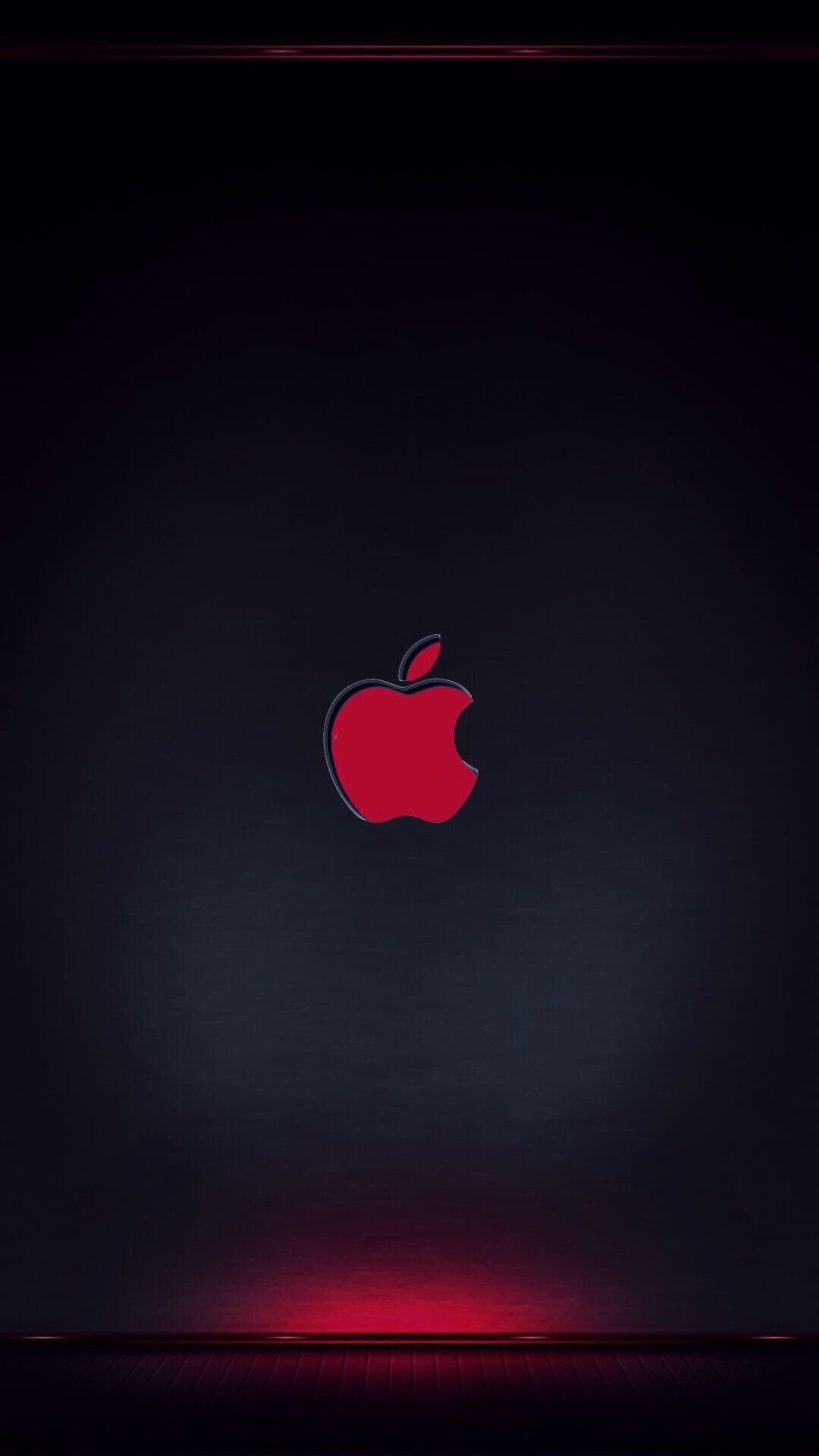 Logo Apple rosso su nero, 1080x1920 Full HD Verticale, iPhone