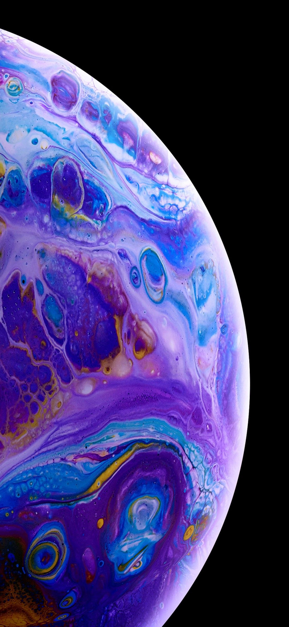 Sfera astratta viola marmorizzata, 1125x2436 Verticale, iPhone Air