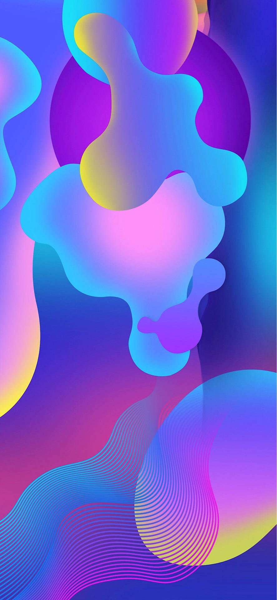 Forme astratte colorate fluide, 888x1920 Verticale, iPhone Pro Max