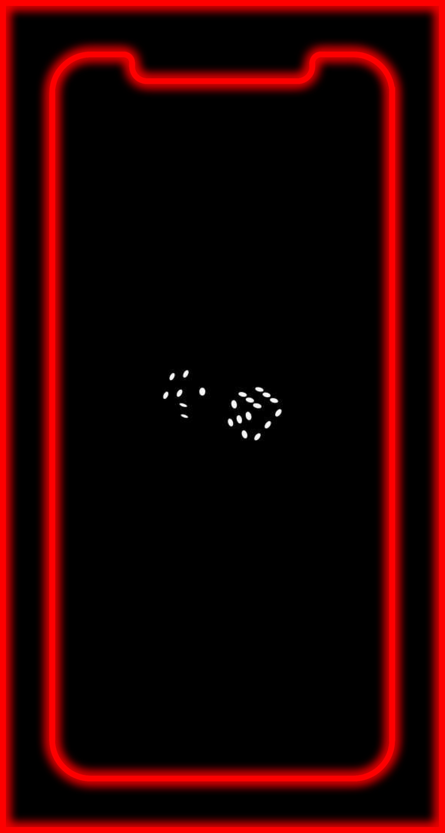 Contorno telefono rosso neon dadi, 1499x2808 Verticale, iPhone Air