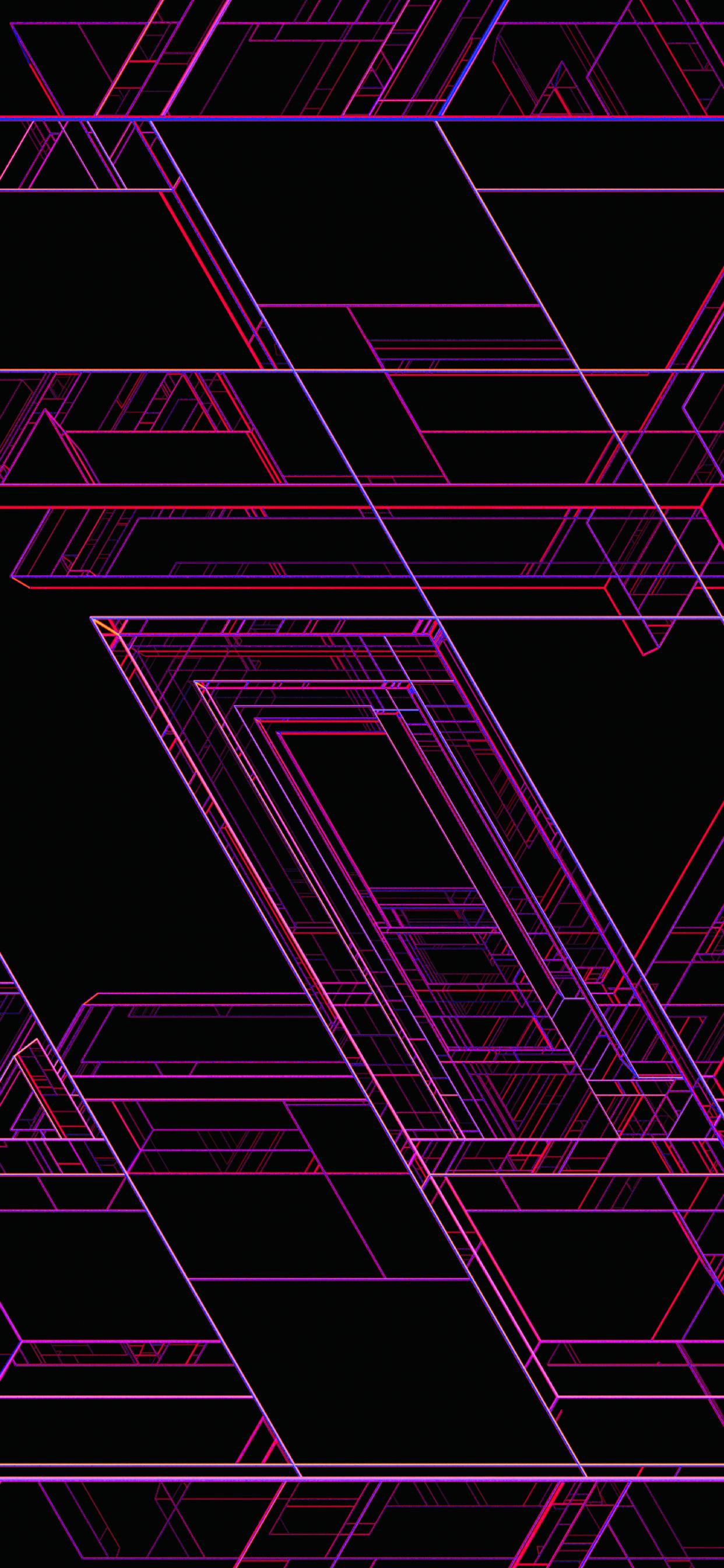 Linee geometriche viola nero, 1242x2688 Full HD Verticale, iPhone Pro
