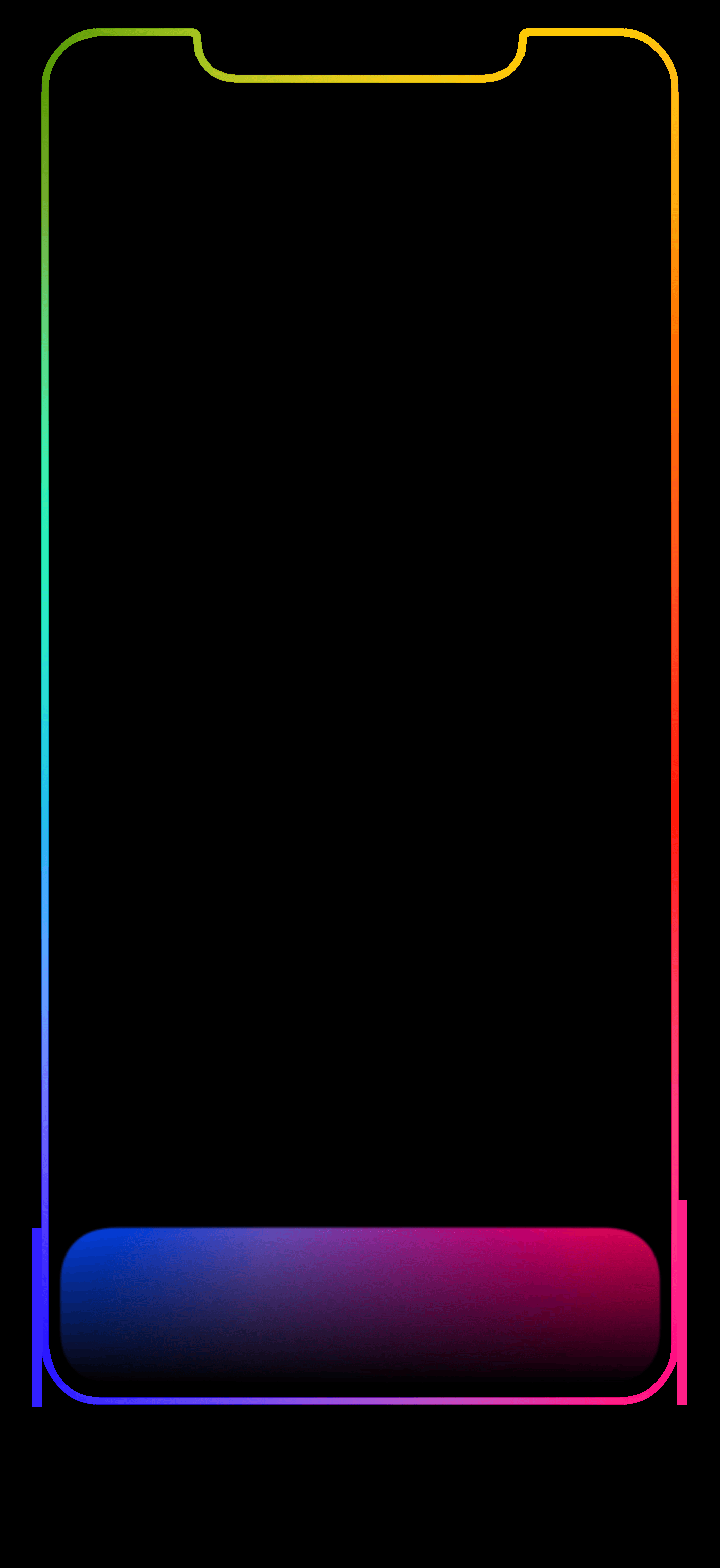 Contorno iPhone arcobaleno nero, 1418x3086 Verticale, iPhone Pro