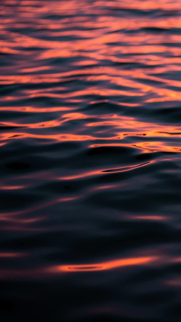 Acqua al tramonto arancione, 736x1308 Verticale, iPhone Pro Max