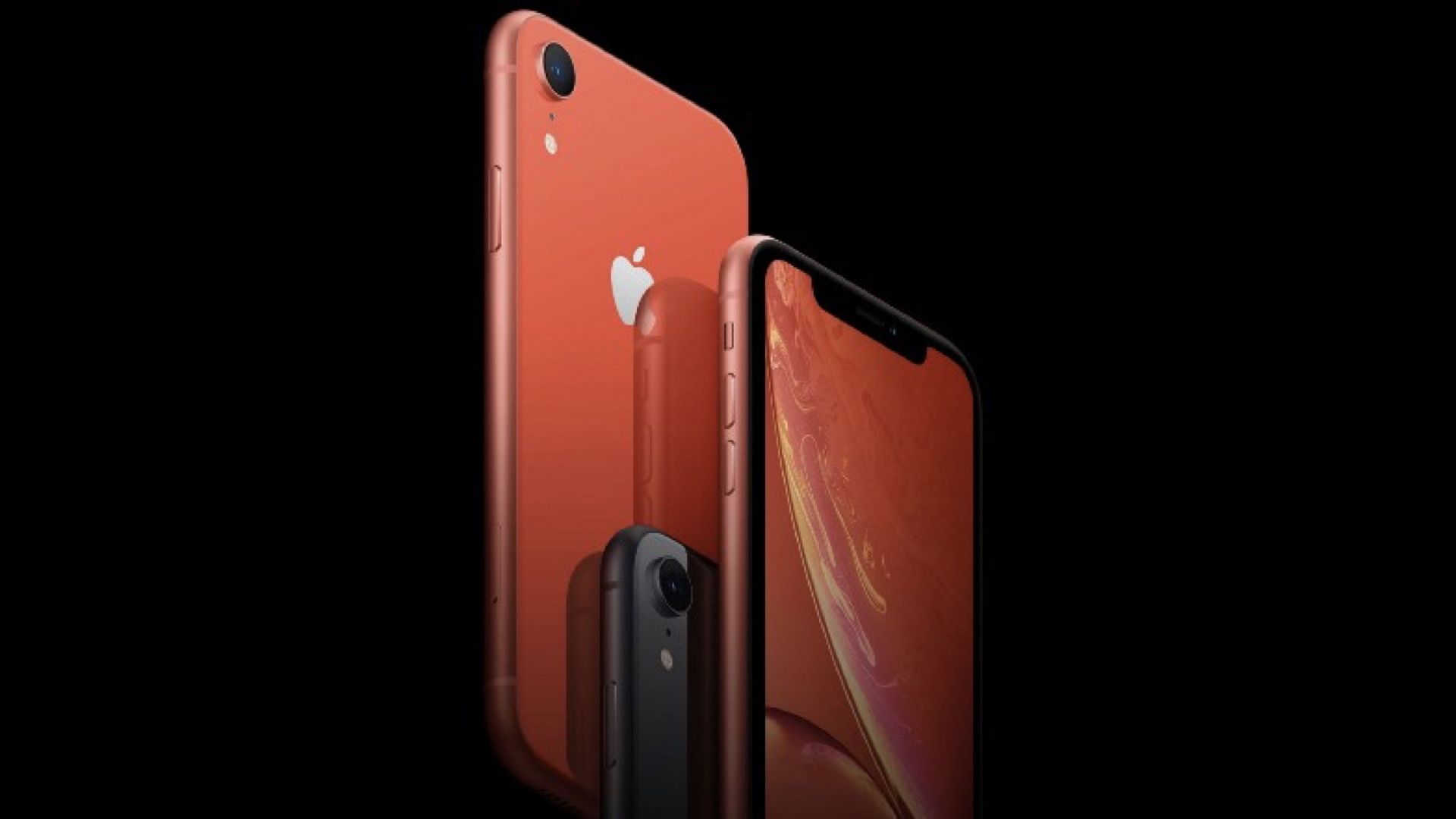 iPhone XR arancione sfondo nero, 1920x1080 Full HD, Desktop