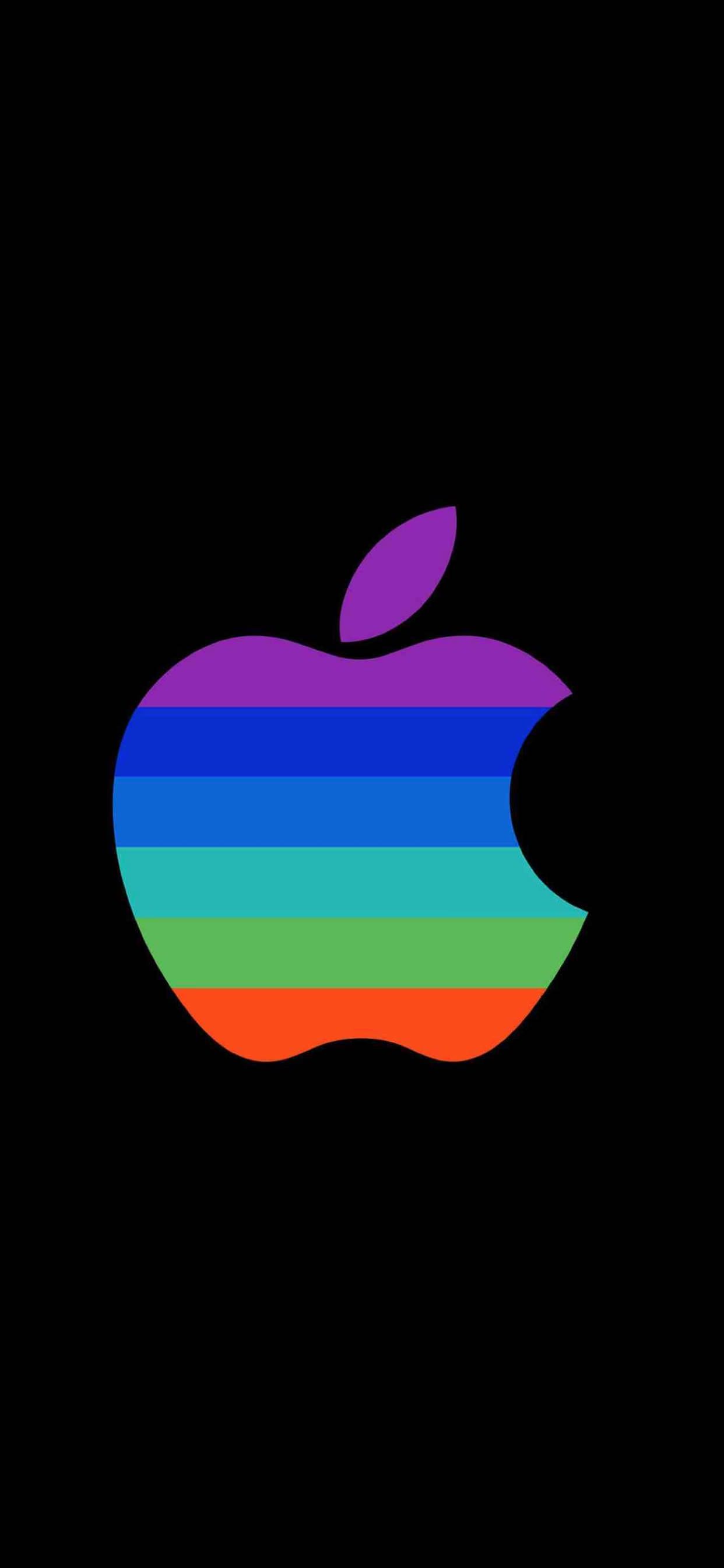 Logo Apple arcobaleno nero, azienda tech, 1242x2688 Verticale, iPhone Air