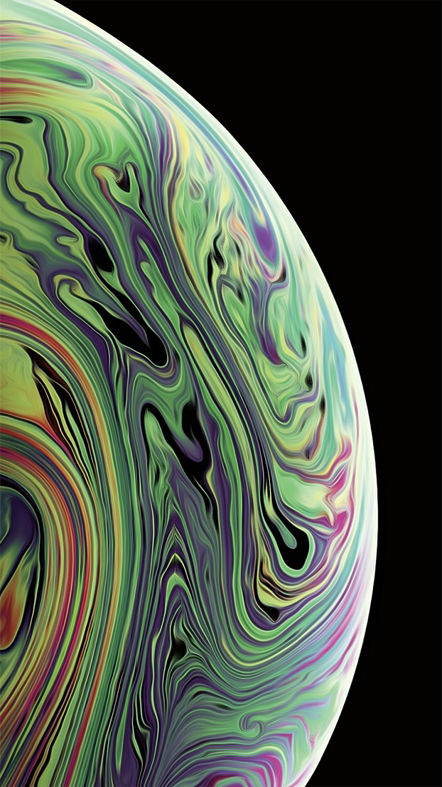 Bolla iridescente verde astratta, 900x1600 Verticale, iPhone Pro