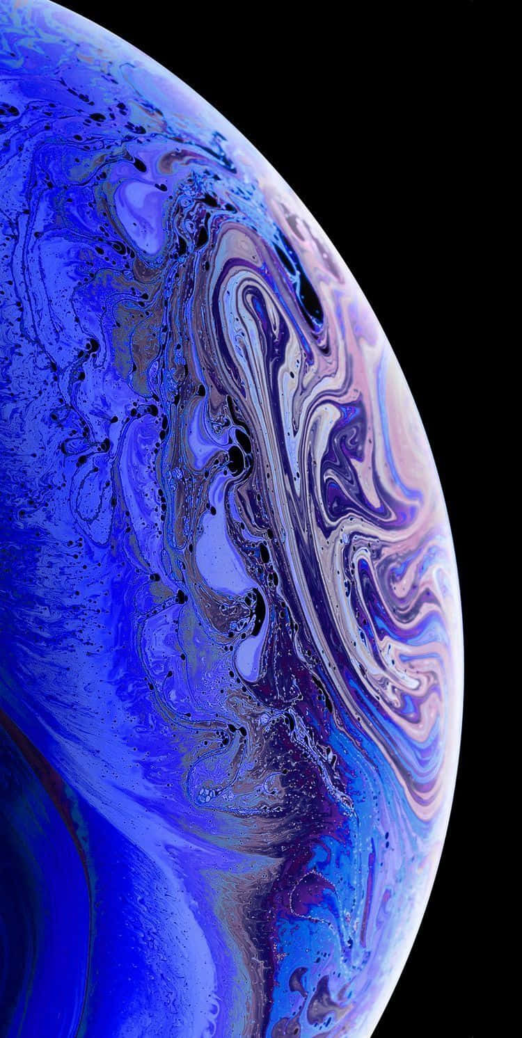 Bolla astratta blu marmorizzata, 750x1492 Full HD Verticale, iPhone Pro