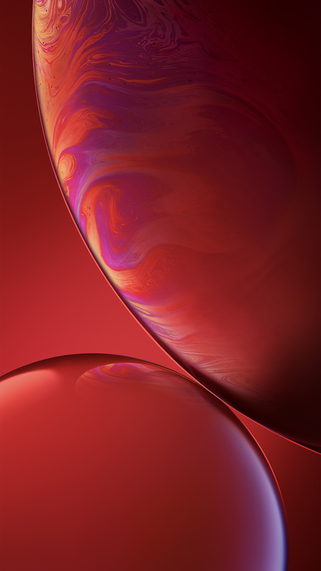 Sfere astratte rosse iridescenti, 1080x1920 Full HD Verticale, iPhone Air