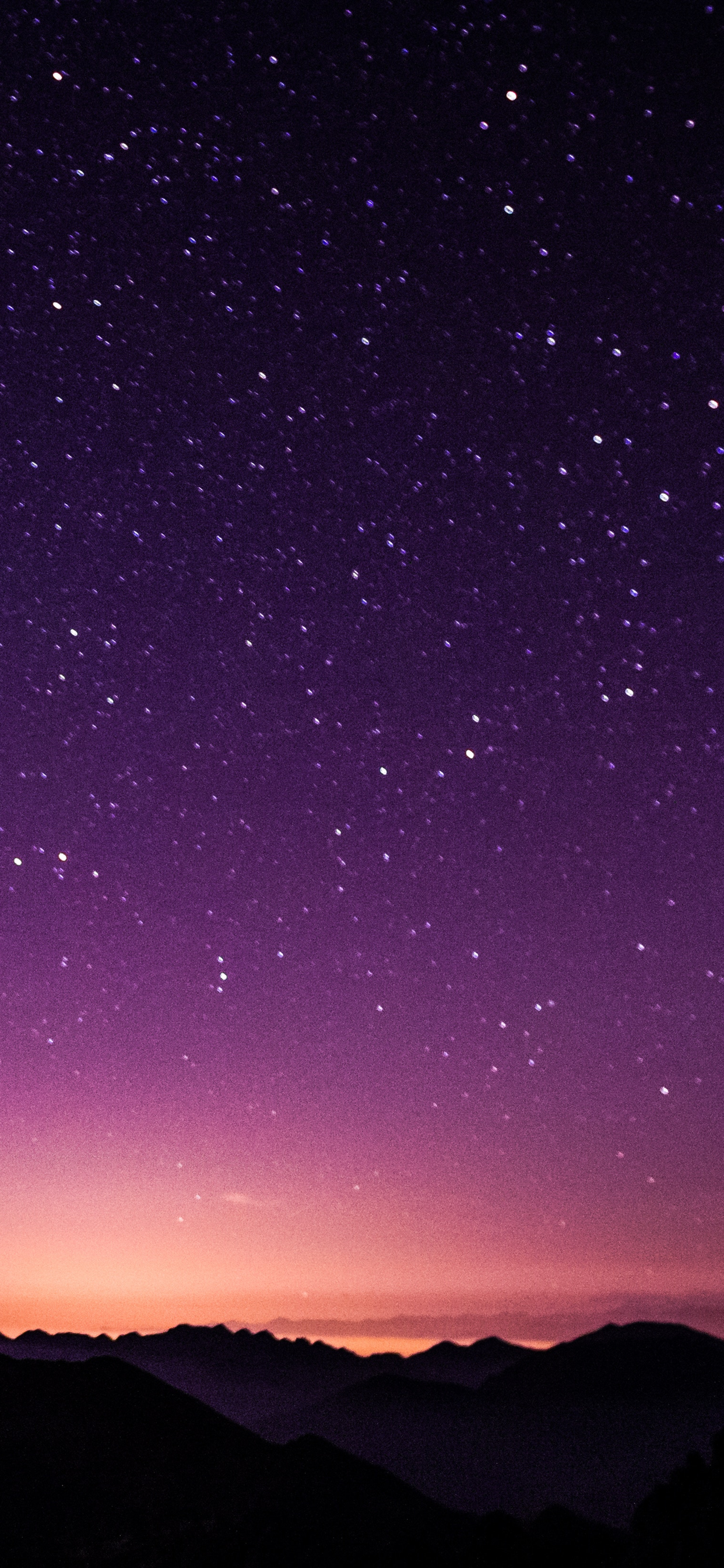 Cielo stellato tramonto viola, 1242x2688 Verticale, iPhone Pro Max