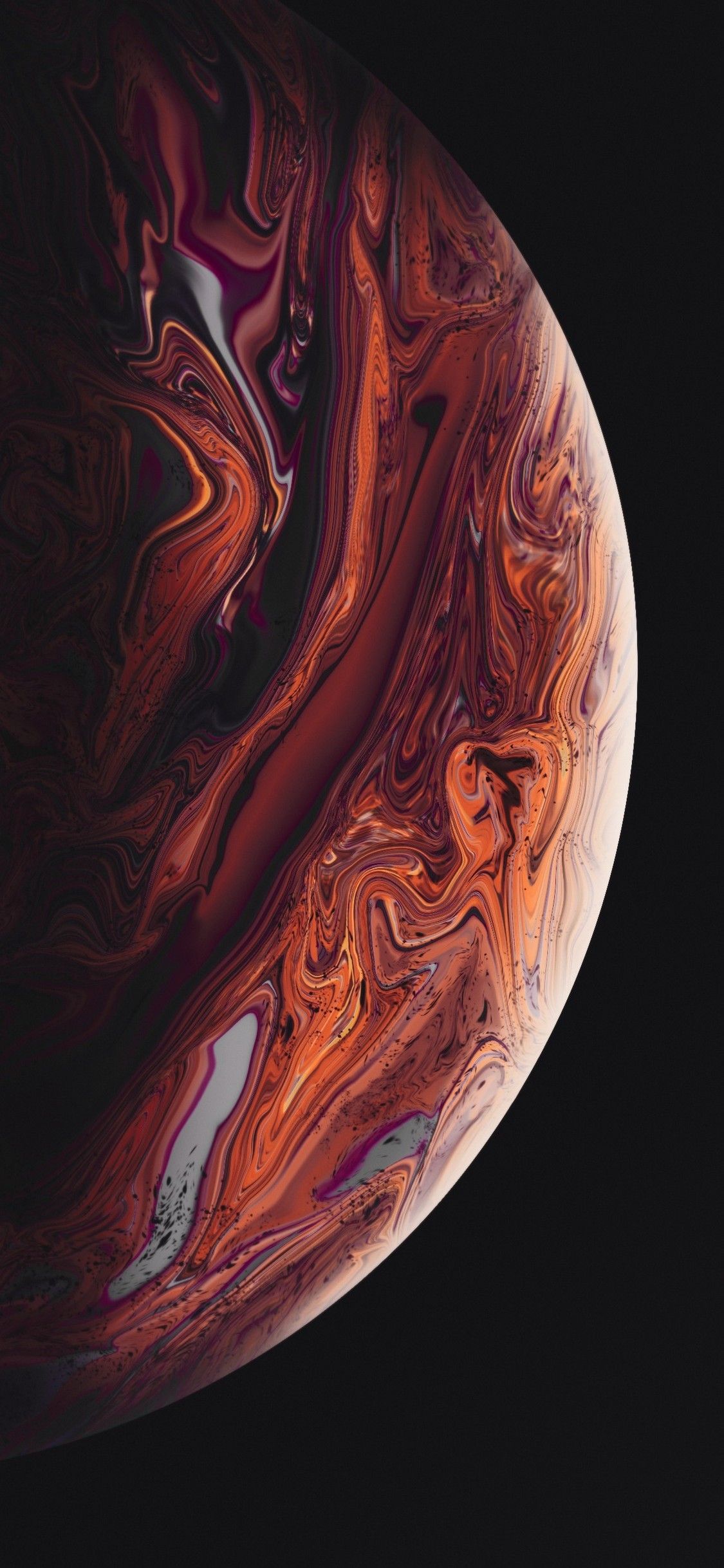 Pianeta astratto rosso arancio, 1125x2436 Verticale, iPhone