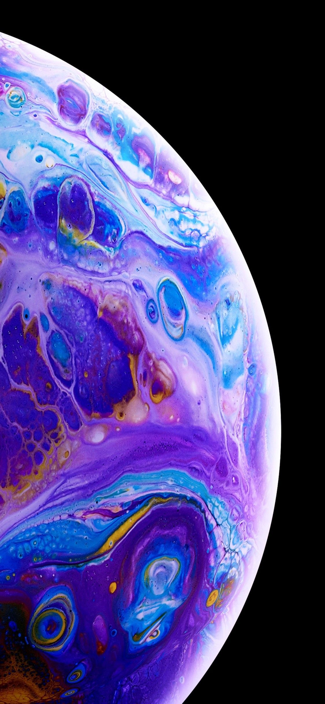 Sfera astratta viola blu, 1125x2436 Full HD Verticale, iPhone Plus