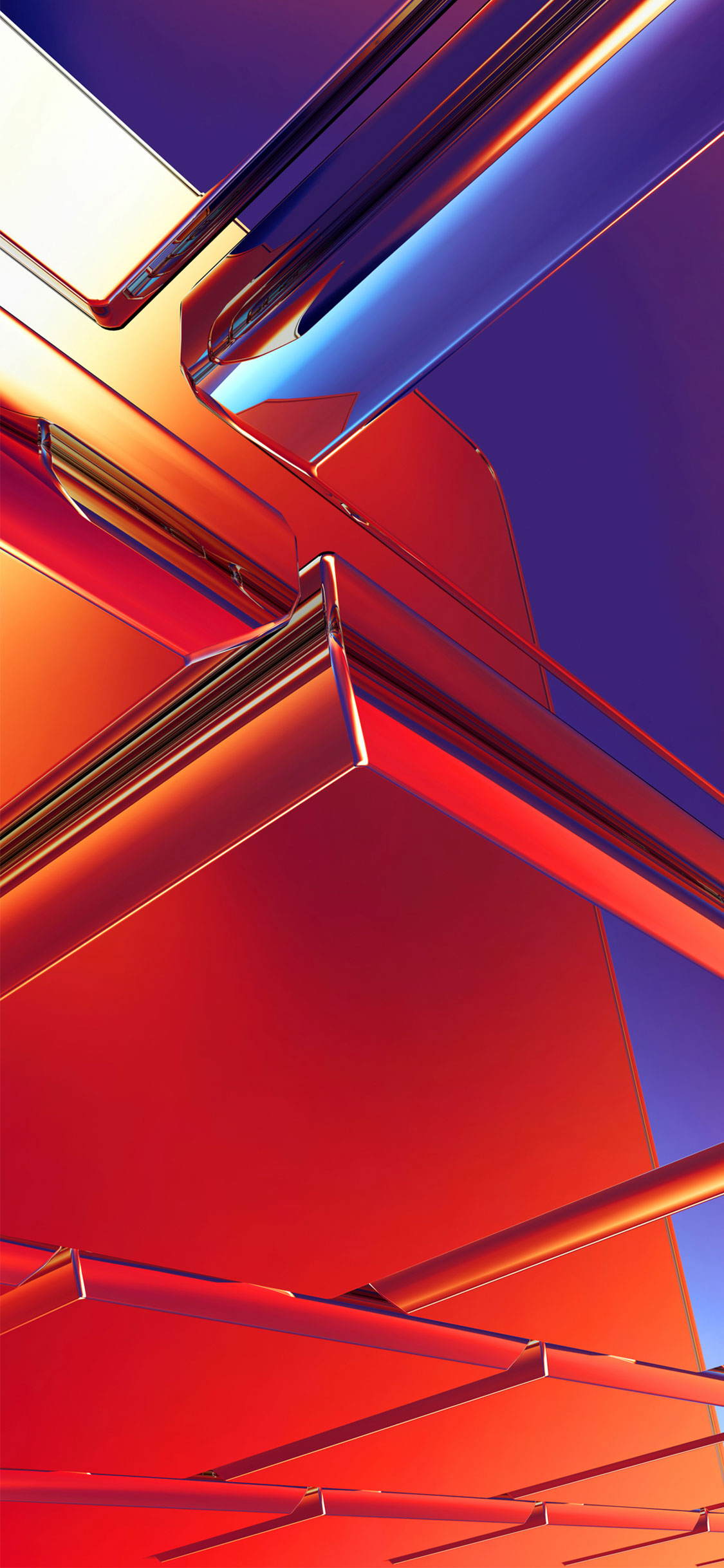 Forme geometriche astratte rosso blu, 1125x2436 Verticale, iPhone