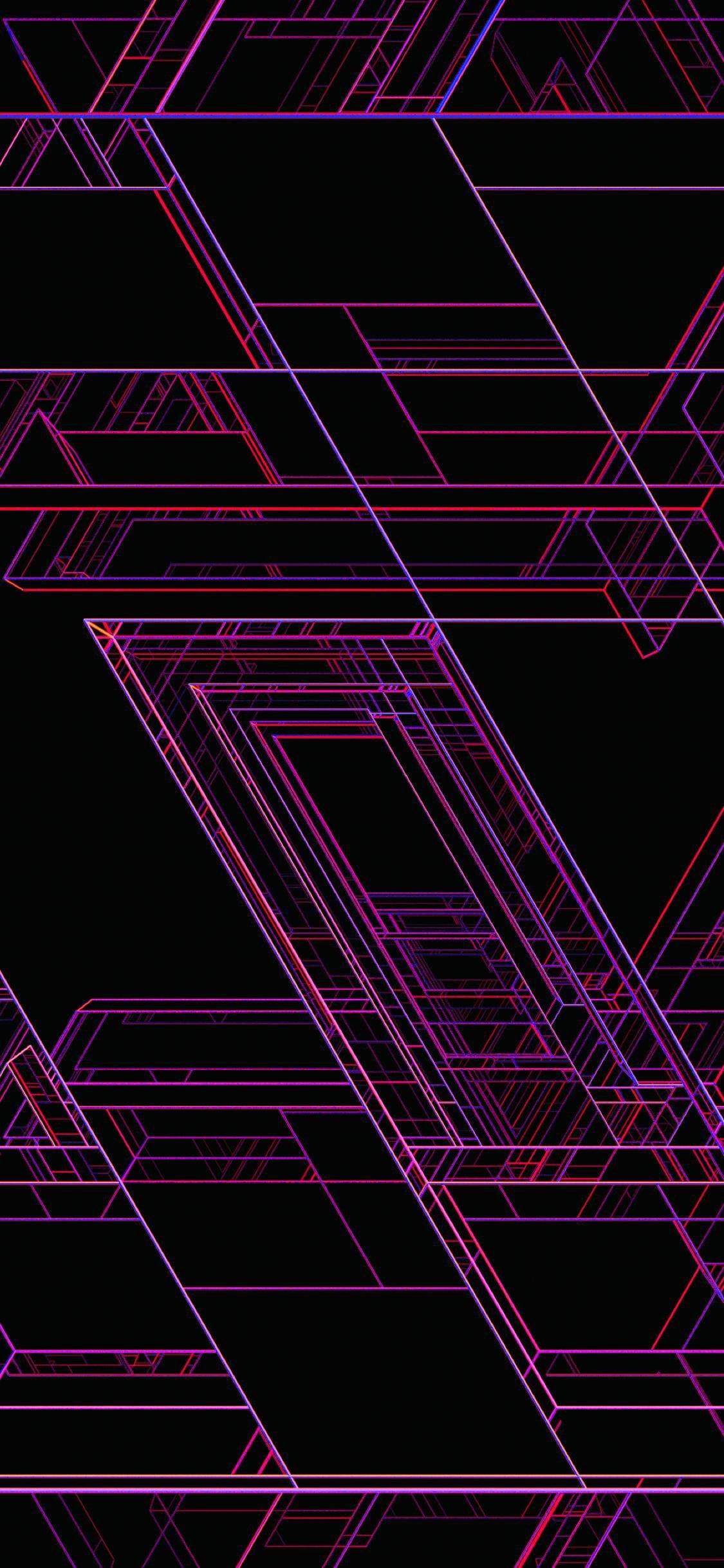 Linee geometriche astratte viola, 1125x2436 Full HD Verticale, iPhone