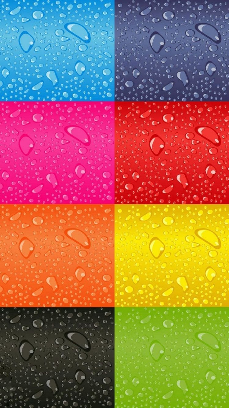 Griglia gocce d'acqua colorate, sfondi Popolari, 750x1334 Verticale, iPhone Plus