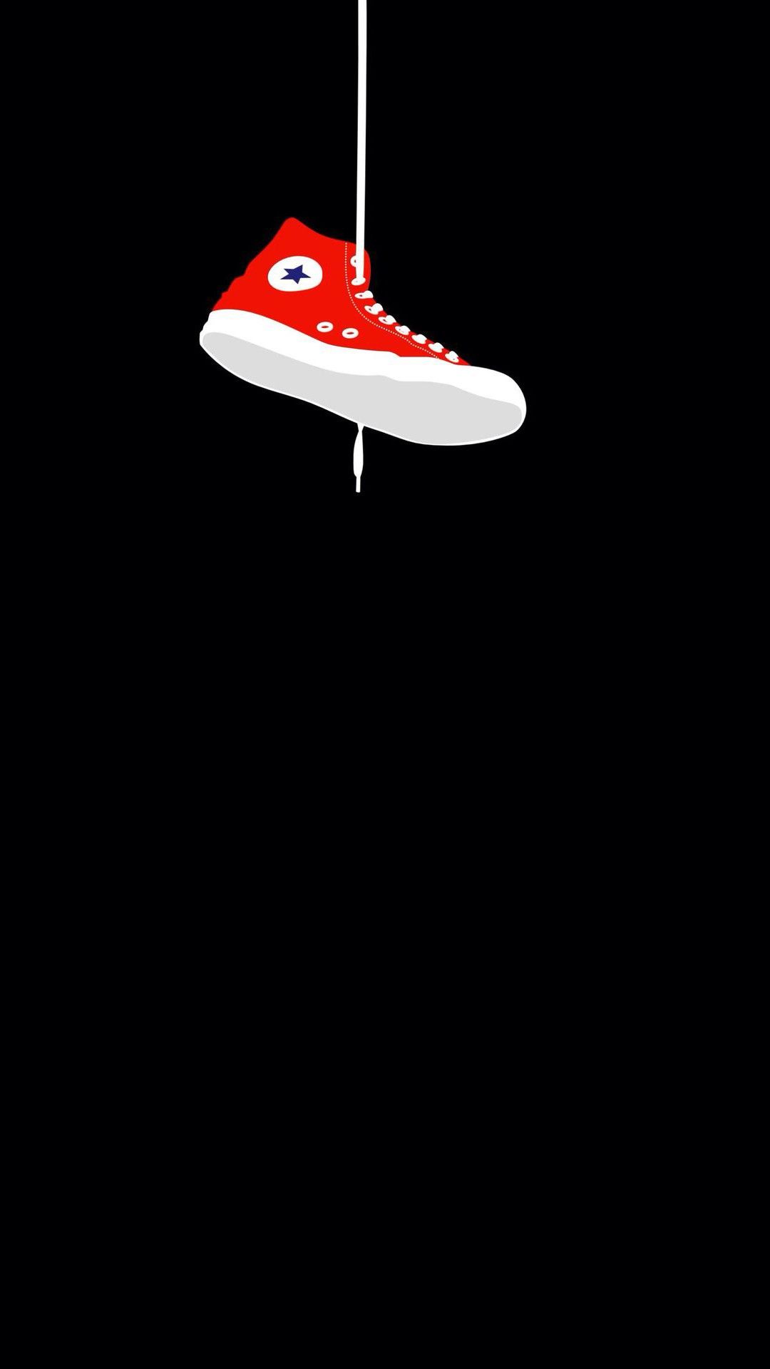 Scarpa rossa sospesa nera, sfondi Popolari, 1080x1920 Verticale, iPhone