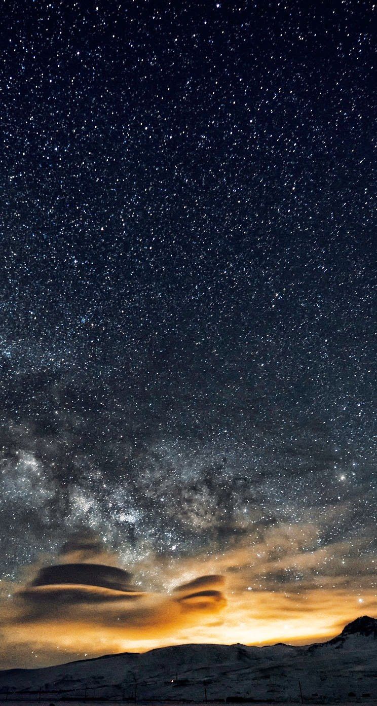 Cielo stellato tramonto notturno, sfondi Popolari, 744x1392 Verticale, iPhone Plus