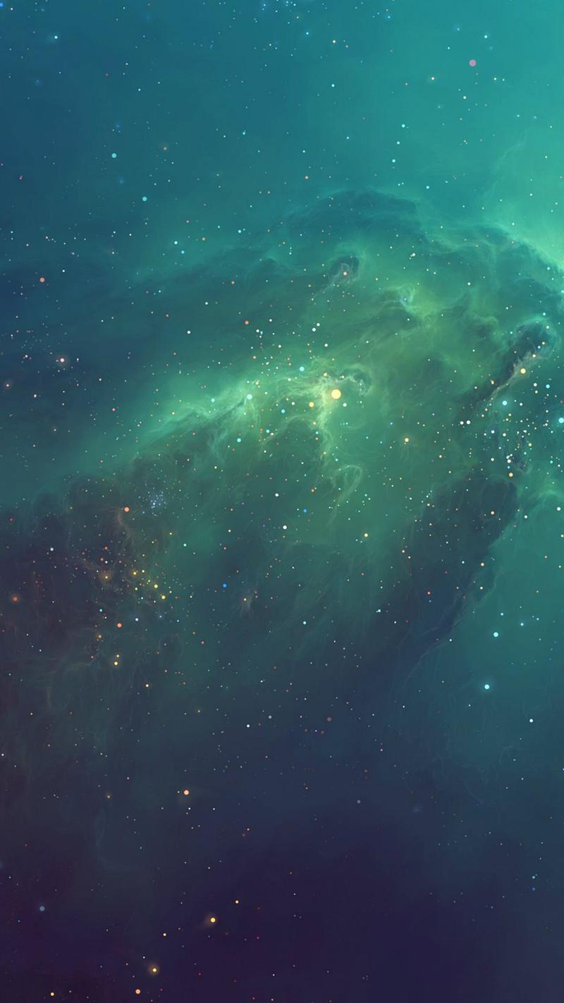 Nebulosa verde-blu spaziale, sfondi Popolari, 800x1422 Verticale, iPhone Air