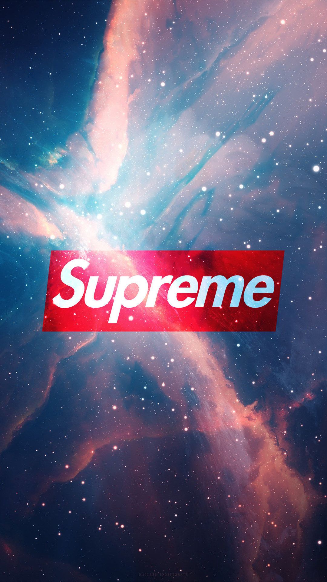 Logo Supreme su nebulosa spaziale, streetwear, sfondi Popolari, 1080x1920 Verticale, iPhone Pro