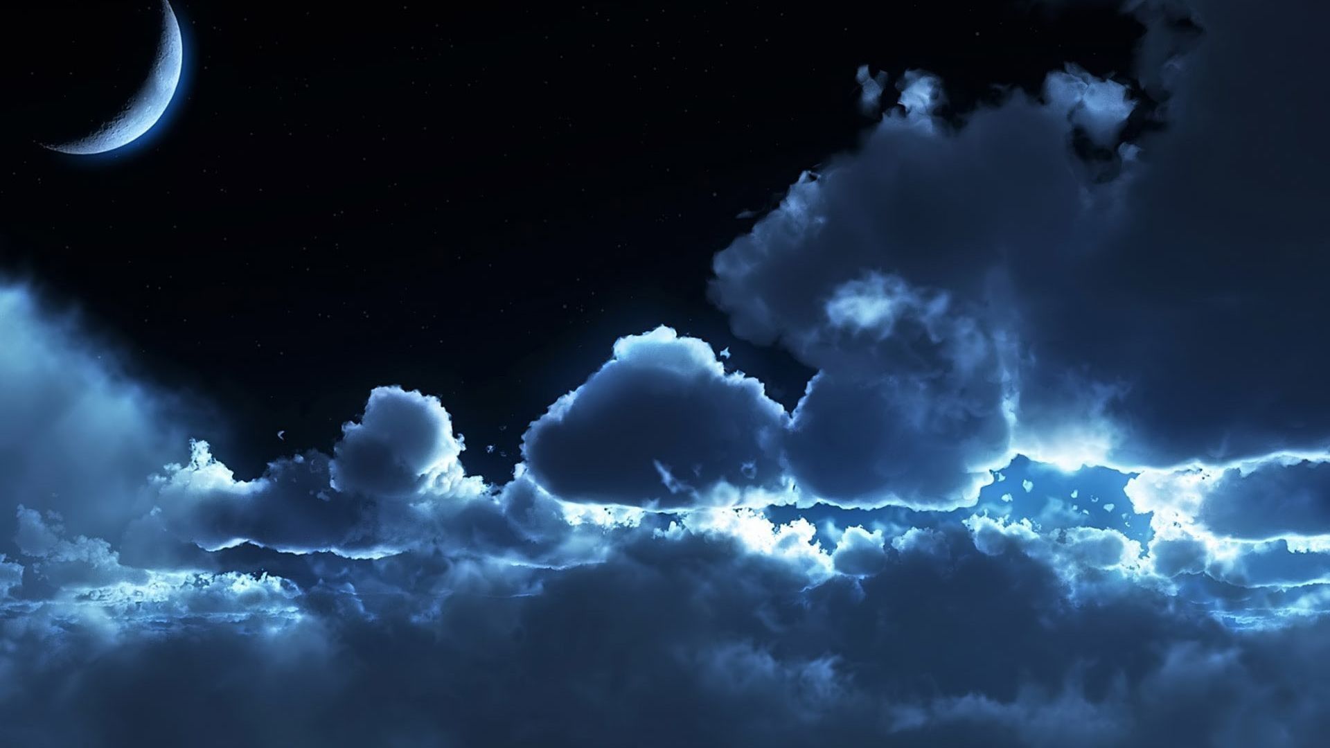 Nuvole notturne con luna, sfondi Popolari, 1920x1080 Full HD, PC Desktop