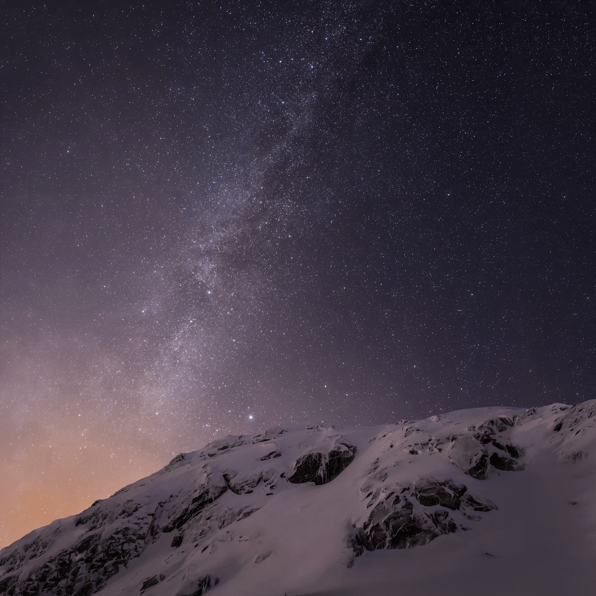 Via Lattea sopra montagna innevata, 2524x2524 Hi-Res, PC