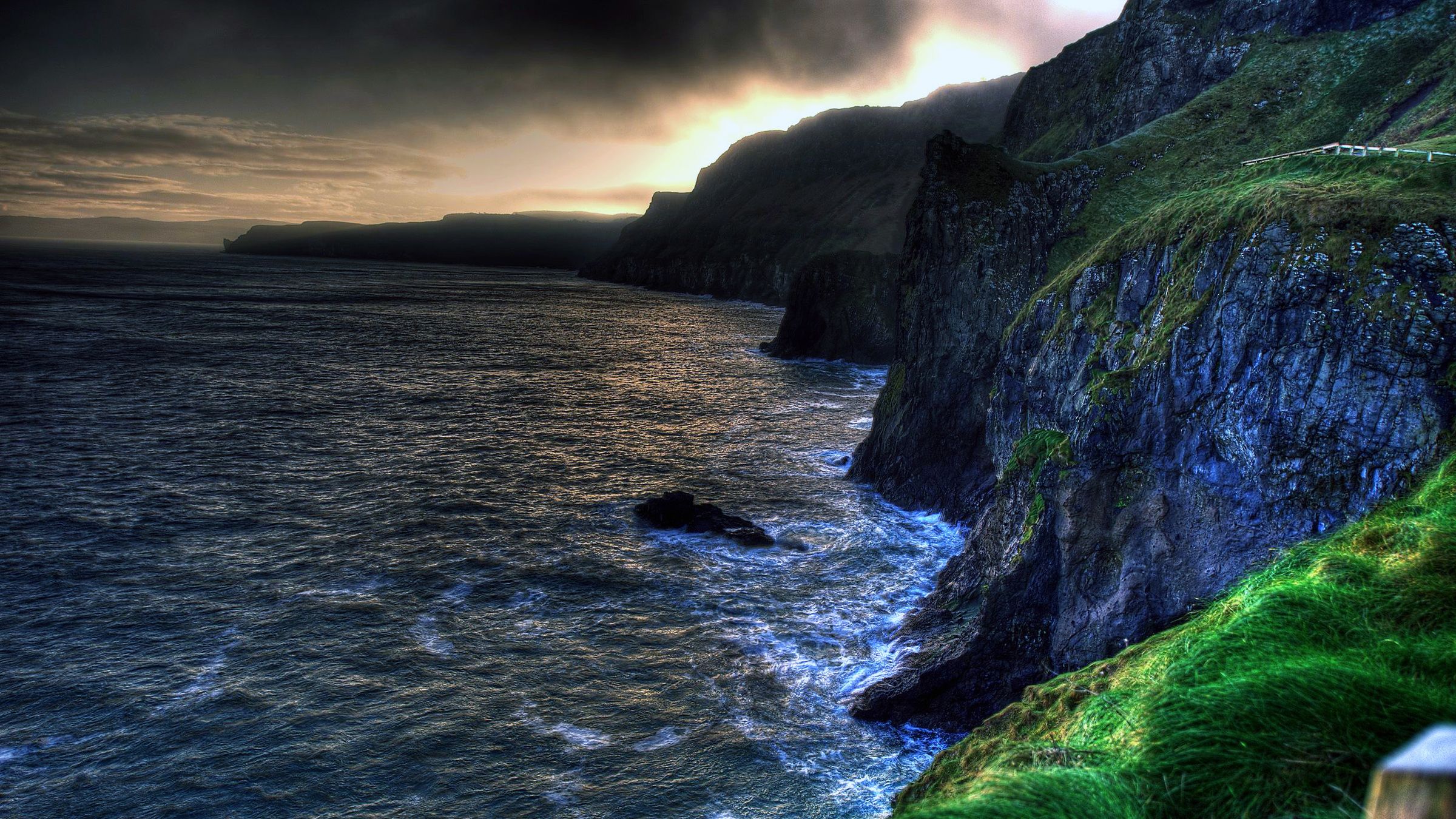 Costa scogliere Ballintoy Irlanda, 2400x1350 2K, Desktop