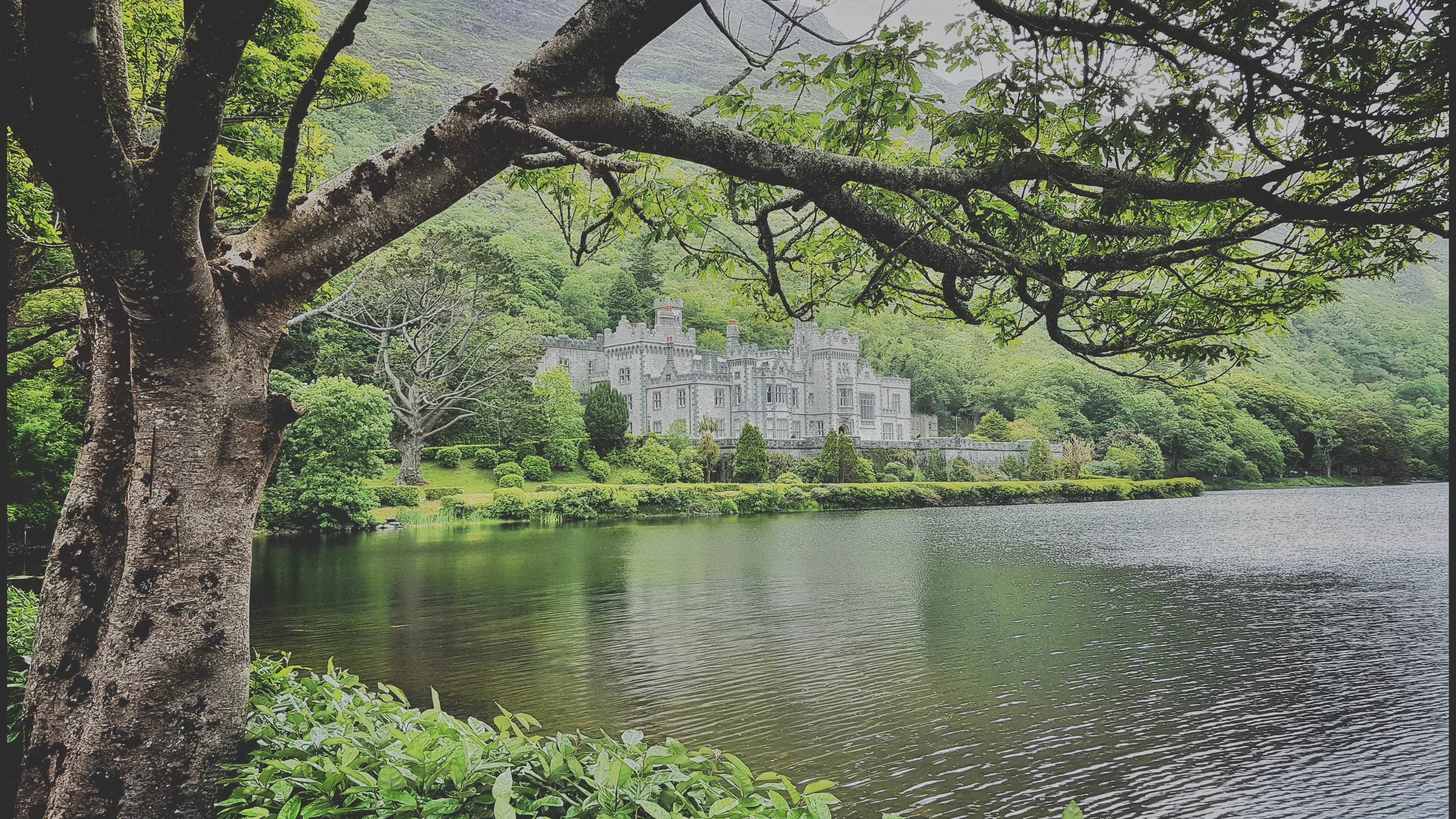 Kylemore Abbey Irlanda lago, 3840x2160 4K Ultra HD, Monitor 4K