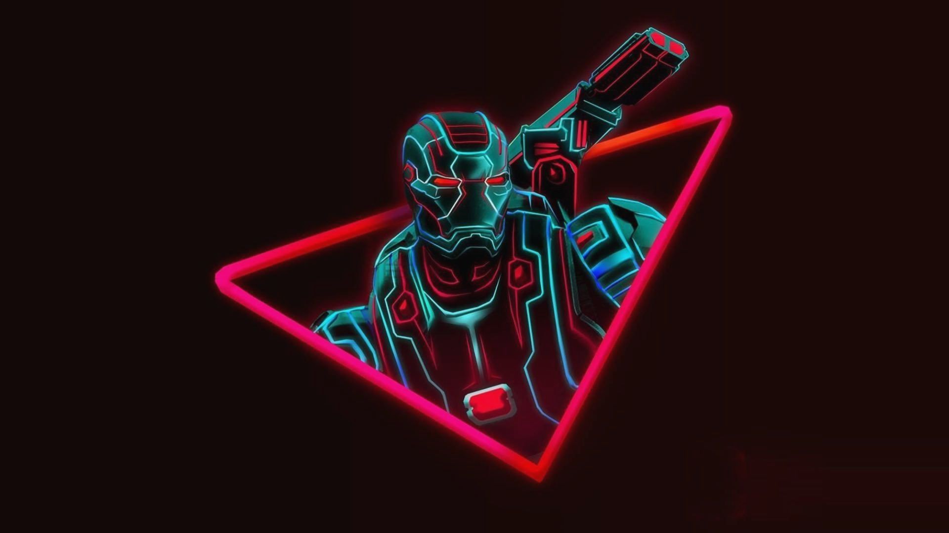 Iron Man neon triangolo, 1920x1080 1080p, Desktop