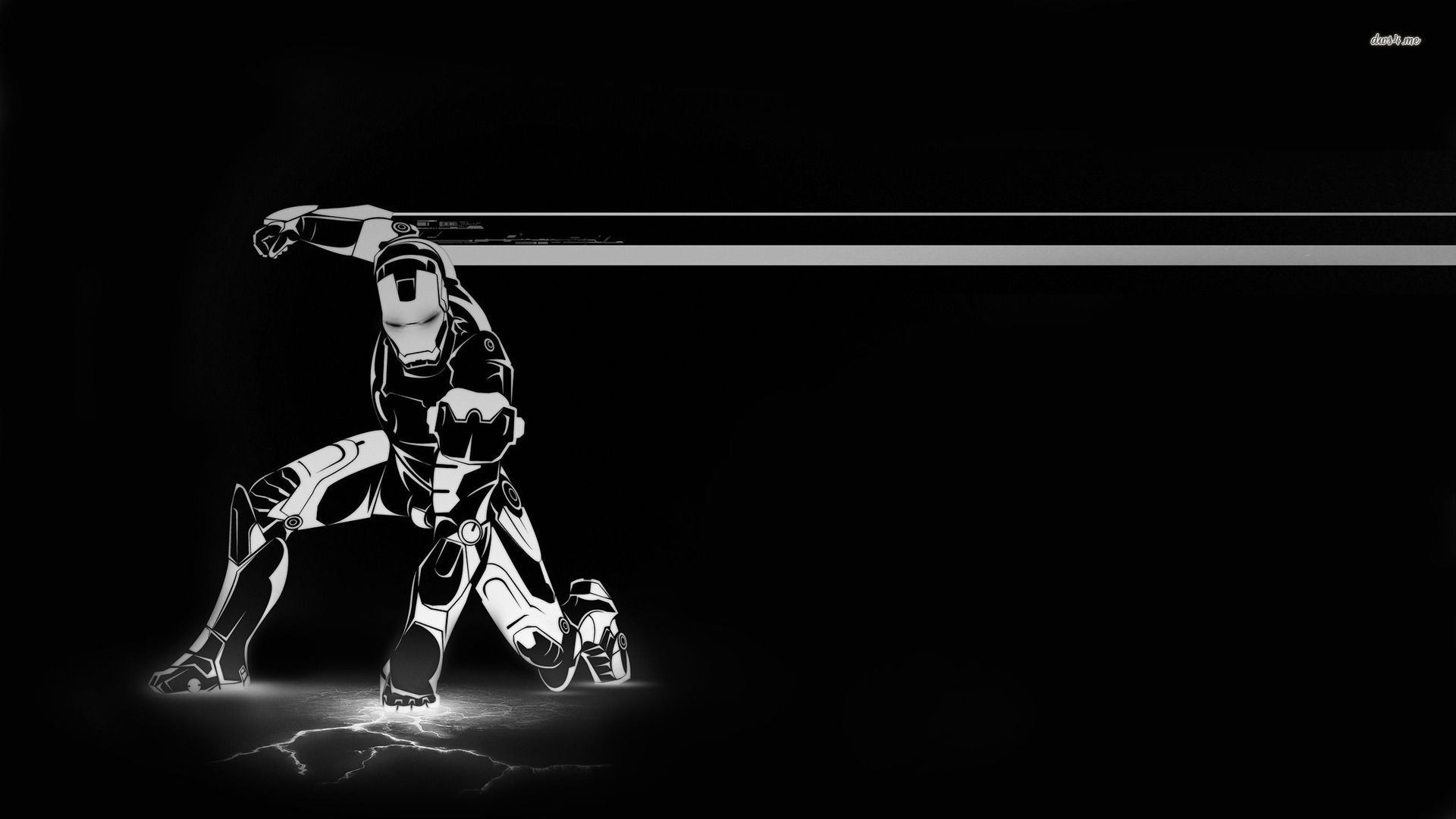 Iron Man nero inginocchiato, Tony Stark, 1920x1080 Full HD 1080p, PC
