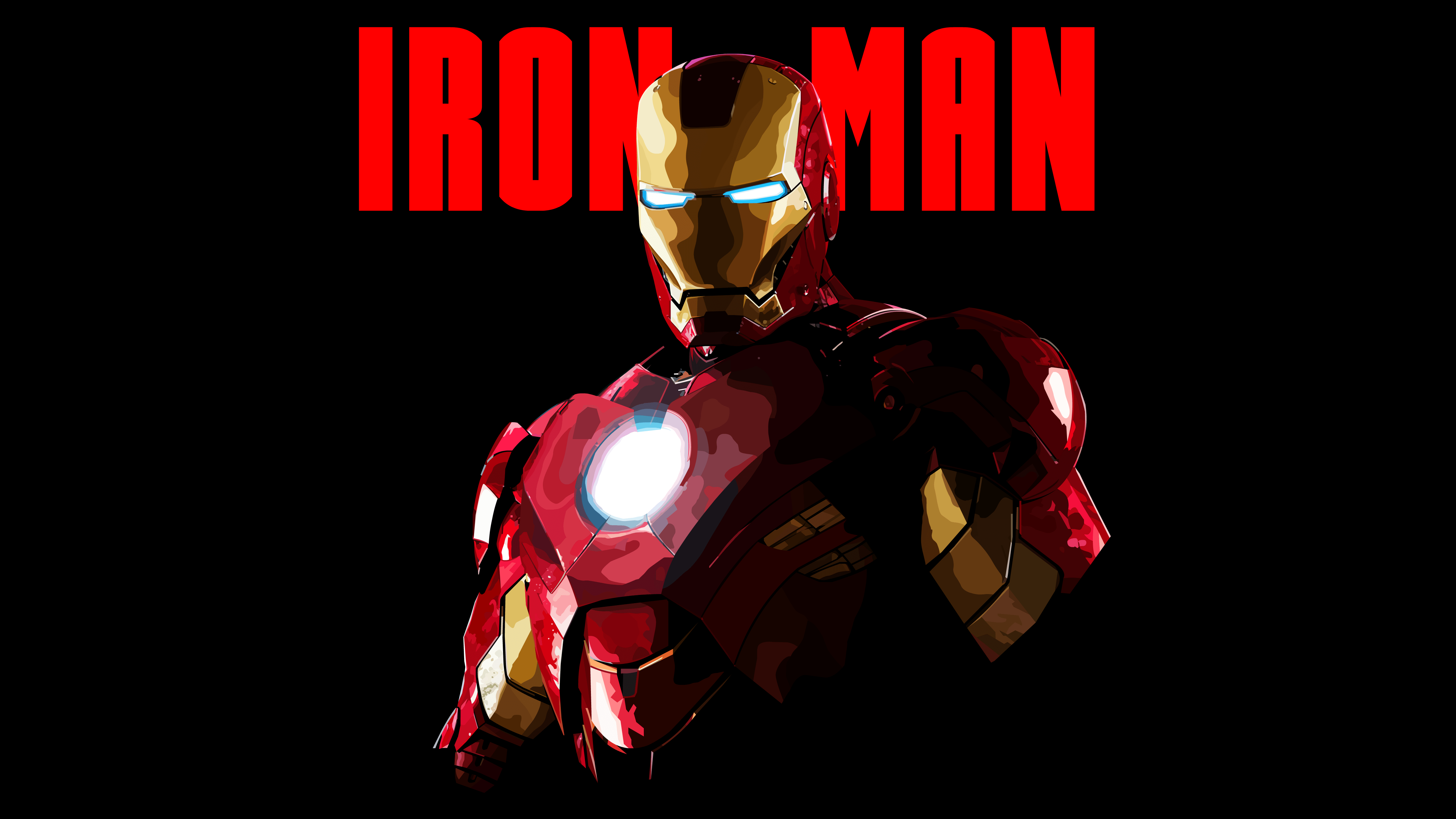 Iron Man low poly minimal, 5120x2880 4K Ultra HD, Monitor 4K