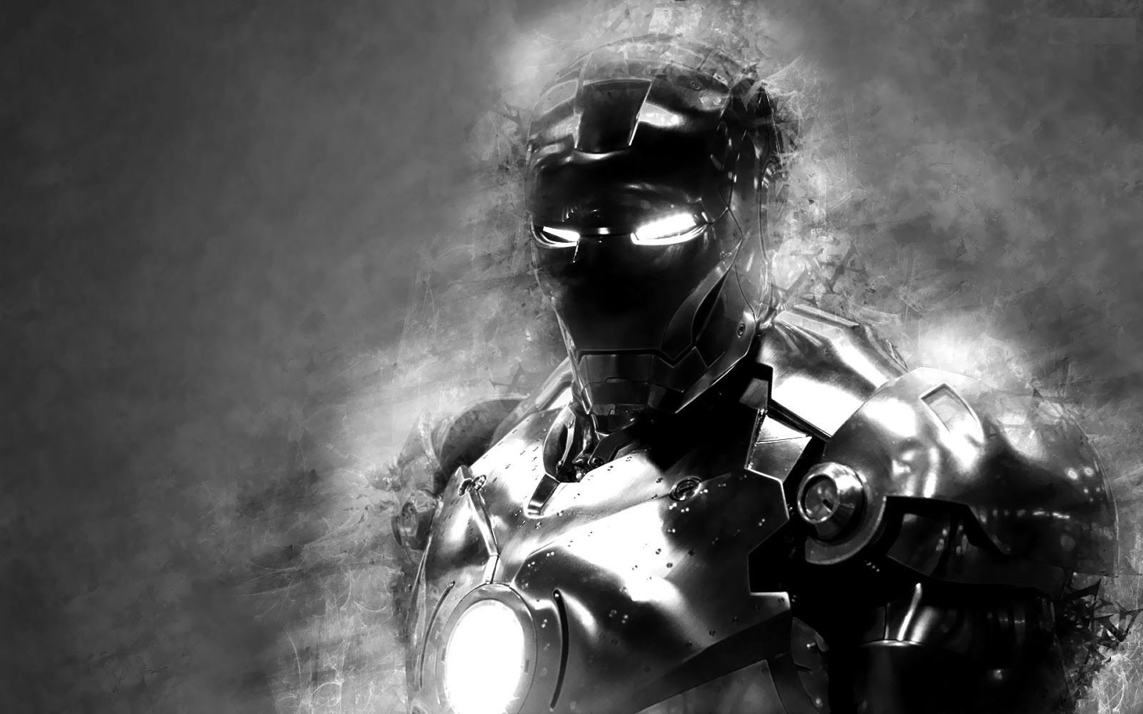 Iron Man bianco e nero, 1600x1000 HD, Laptop