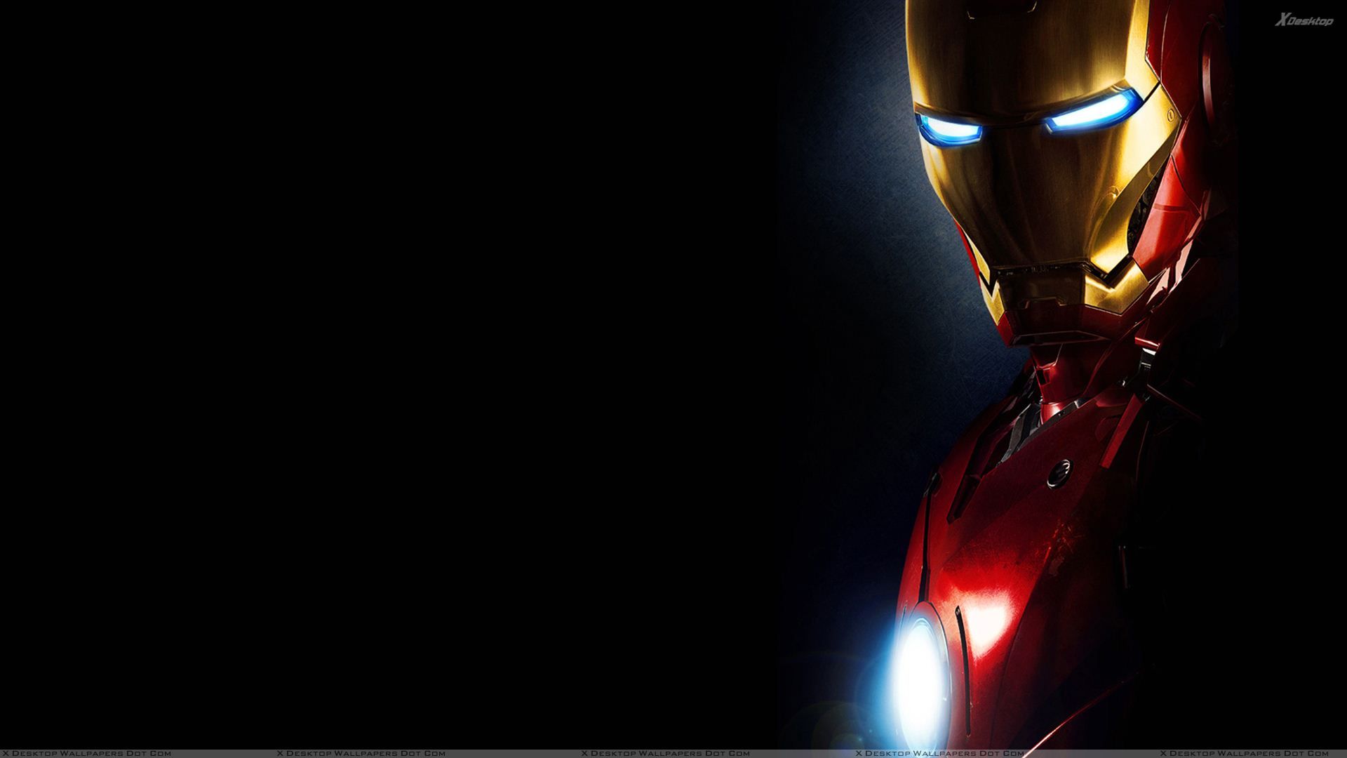 Iron Man primo piano sfondo nero, 1920x1080 Full HD, PC Desktop