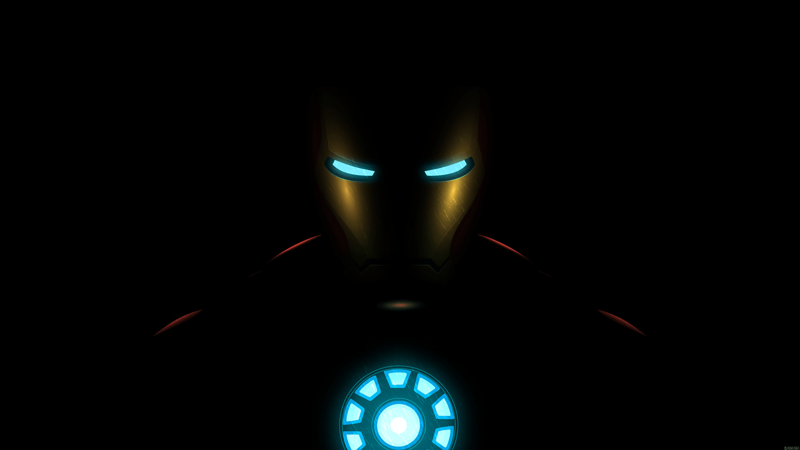Iron Man maschera scura minimal, Marvel, 2560x1440 2K, Desktop