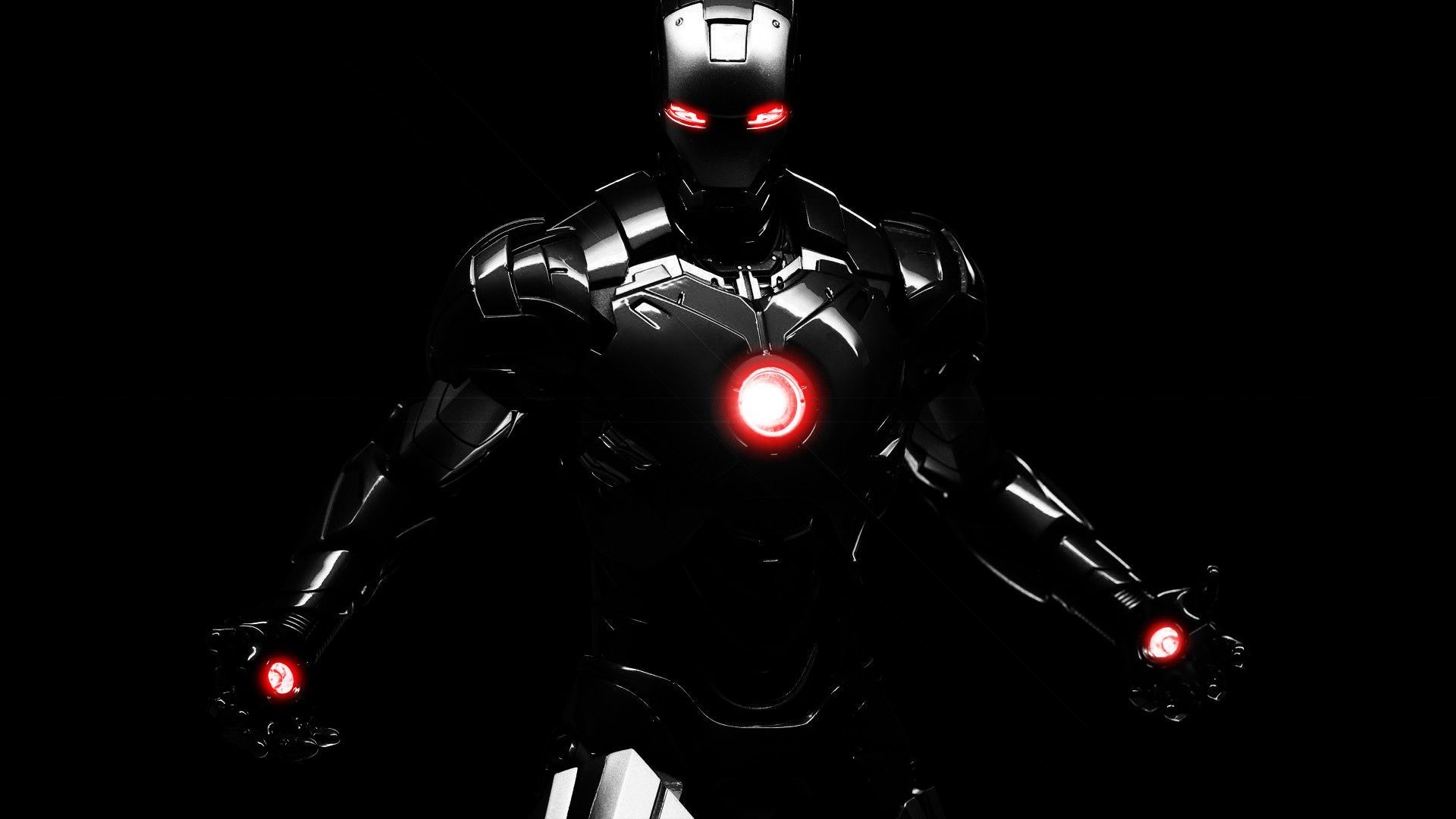 Iron Man nero armatura, Tony Stark, 1920x1080 1080p, Laptop