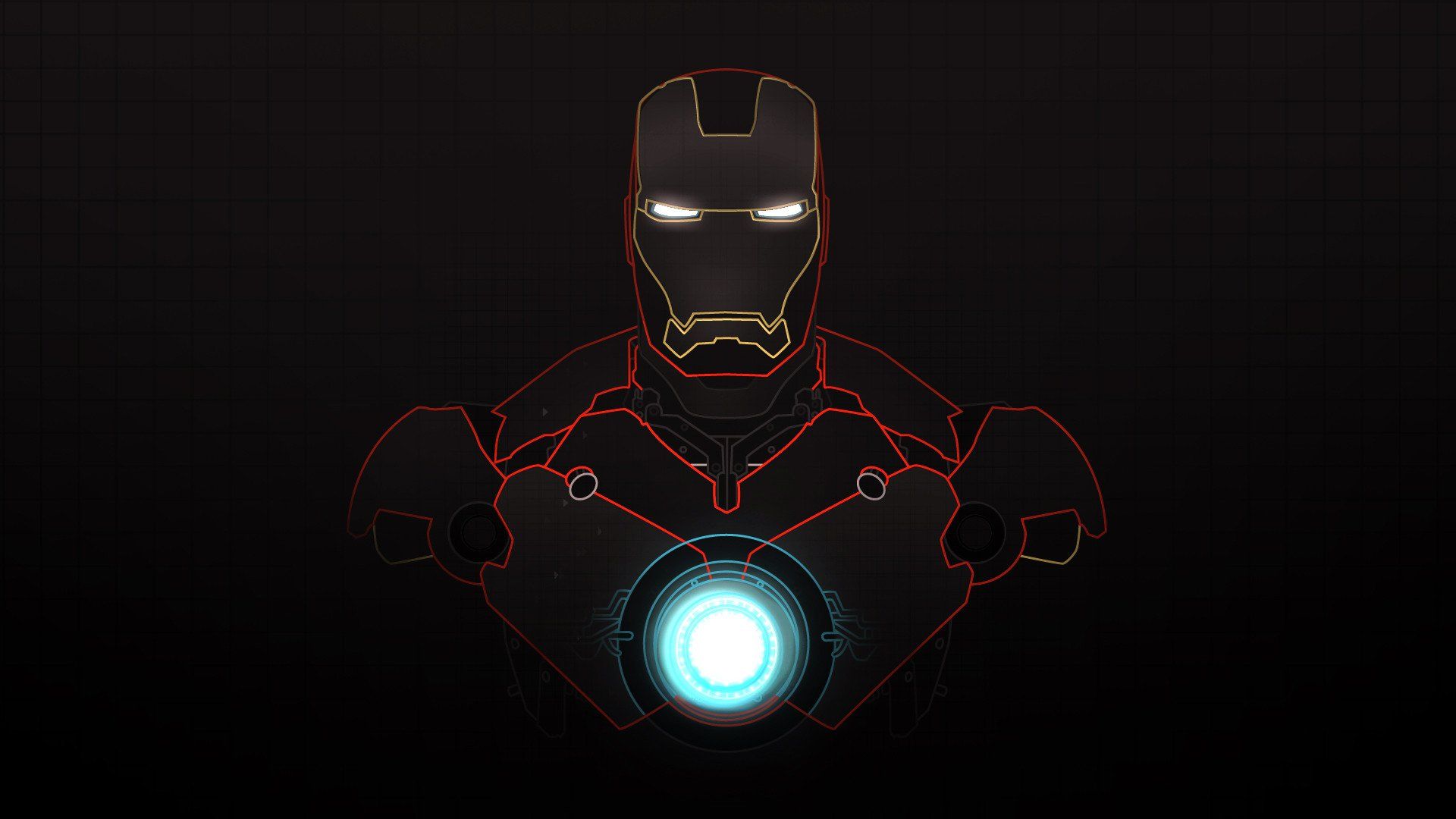 Iron Man casco minimalista scuro, 1920x1080 Full HD, Desktop
