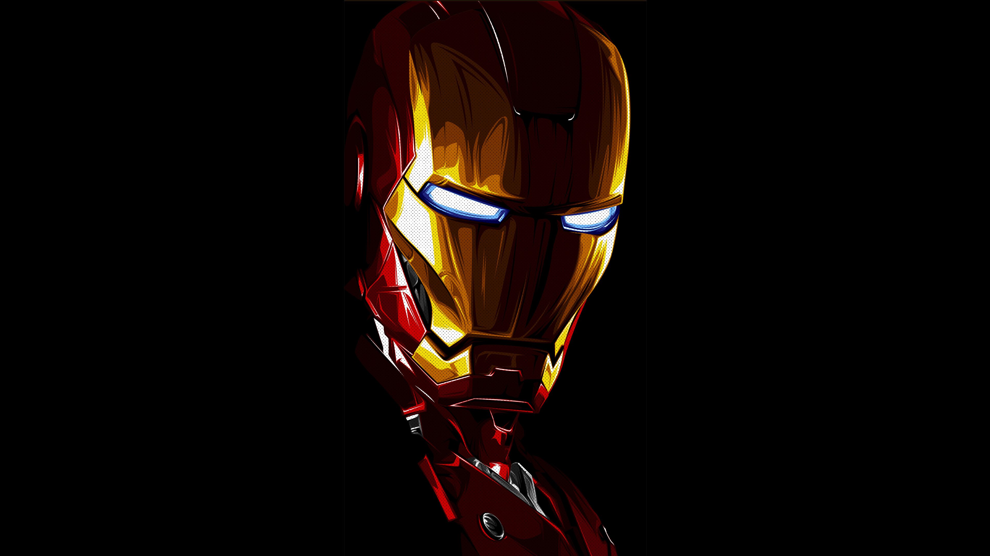Casco Iron Man su nero, 3840x2160 4K, Desktop 4K