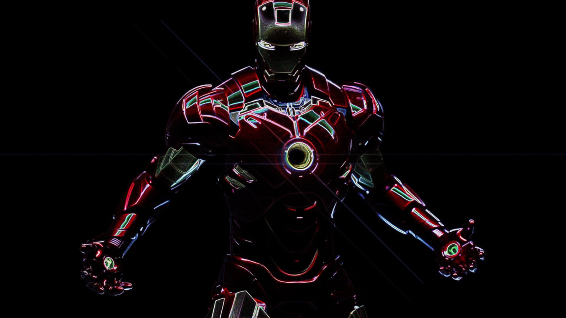 Armatura Iron Man su sfondo nero, Tony Stark, 1920x1080 1080p, Laptop