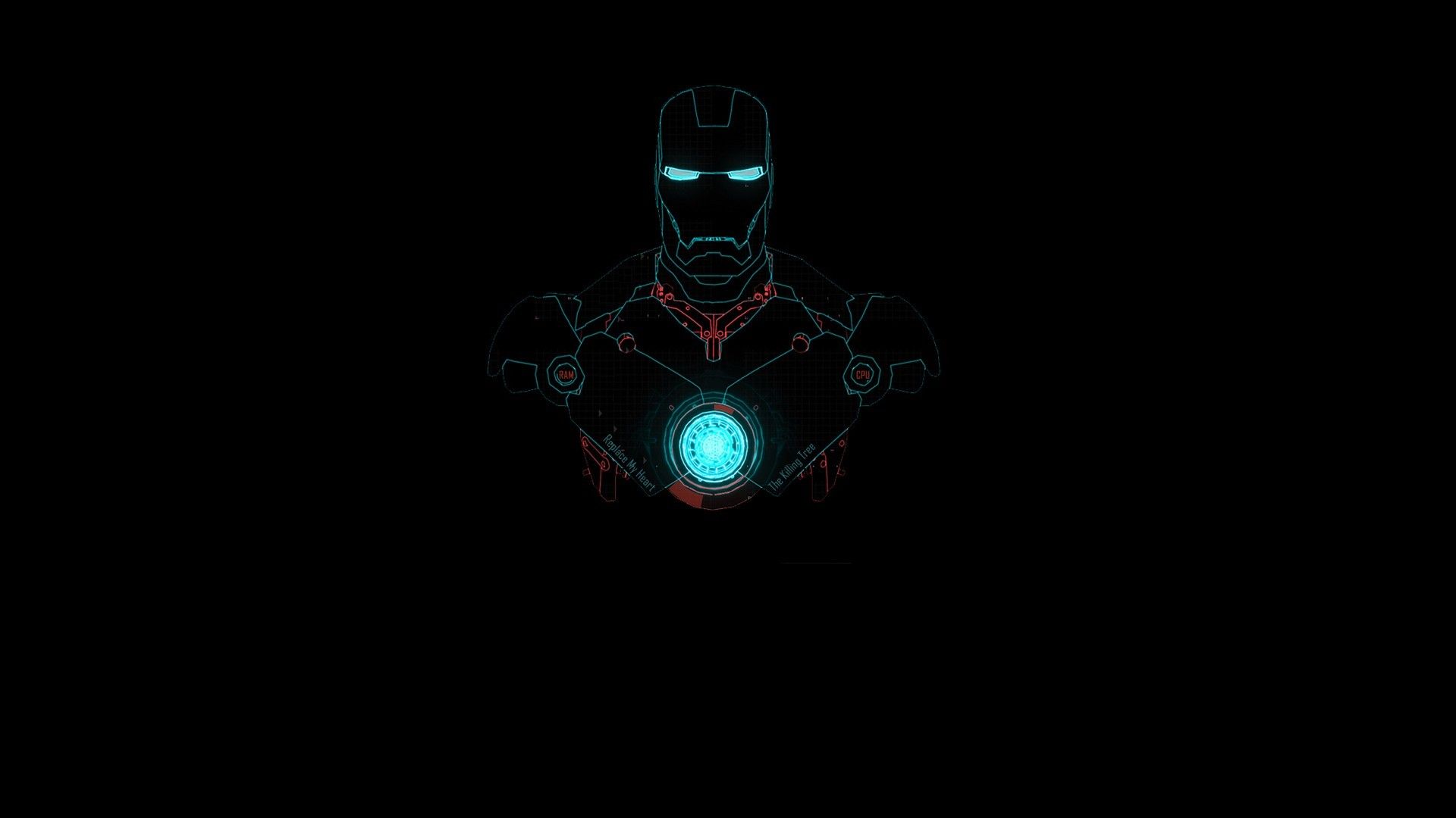 Iron Man contorno luminoso, 1920x1080 Full HD, PC