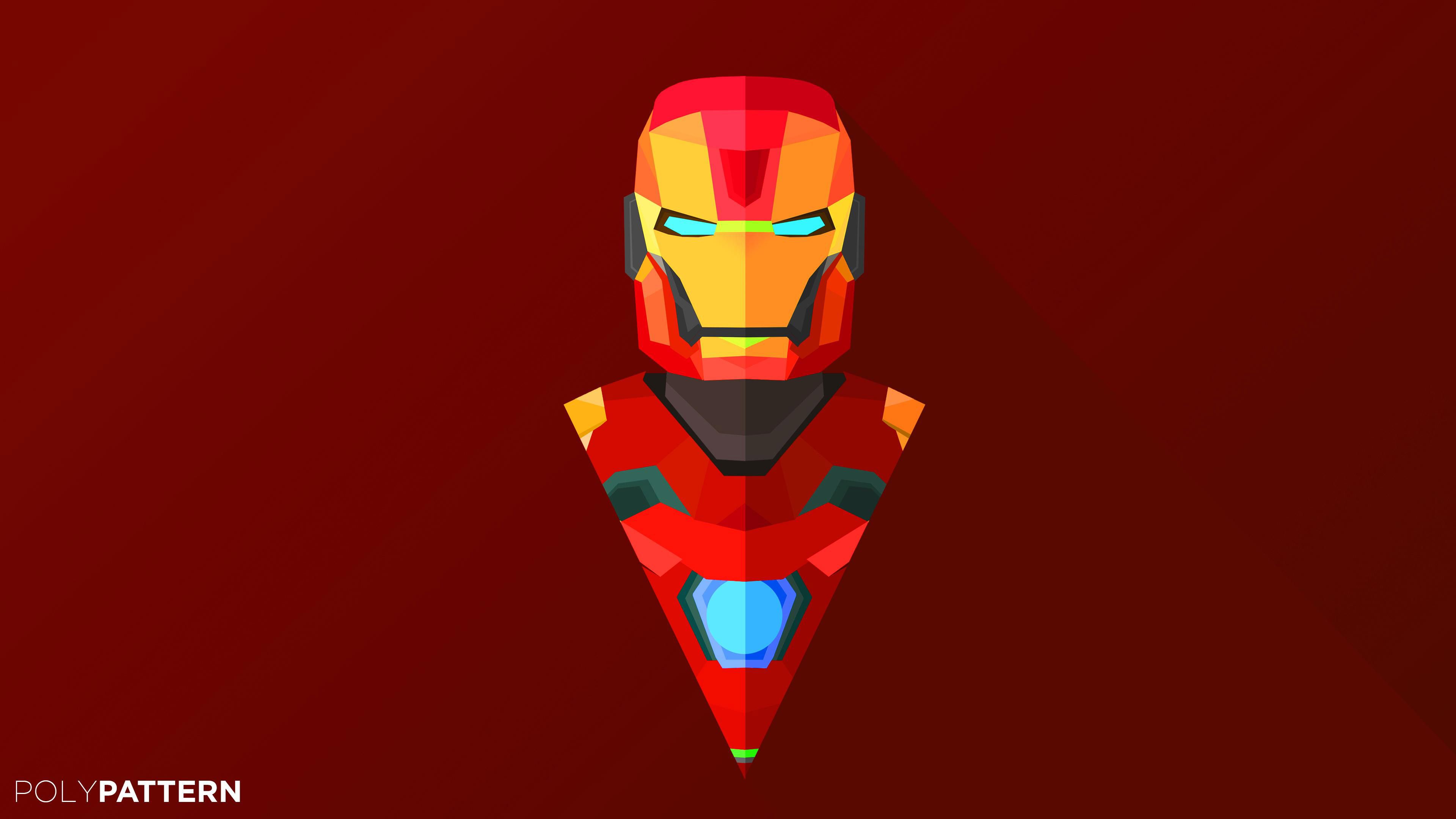 Iron Man low poly, 3840x2160 Ultra HD, Monitor 4K