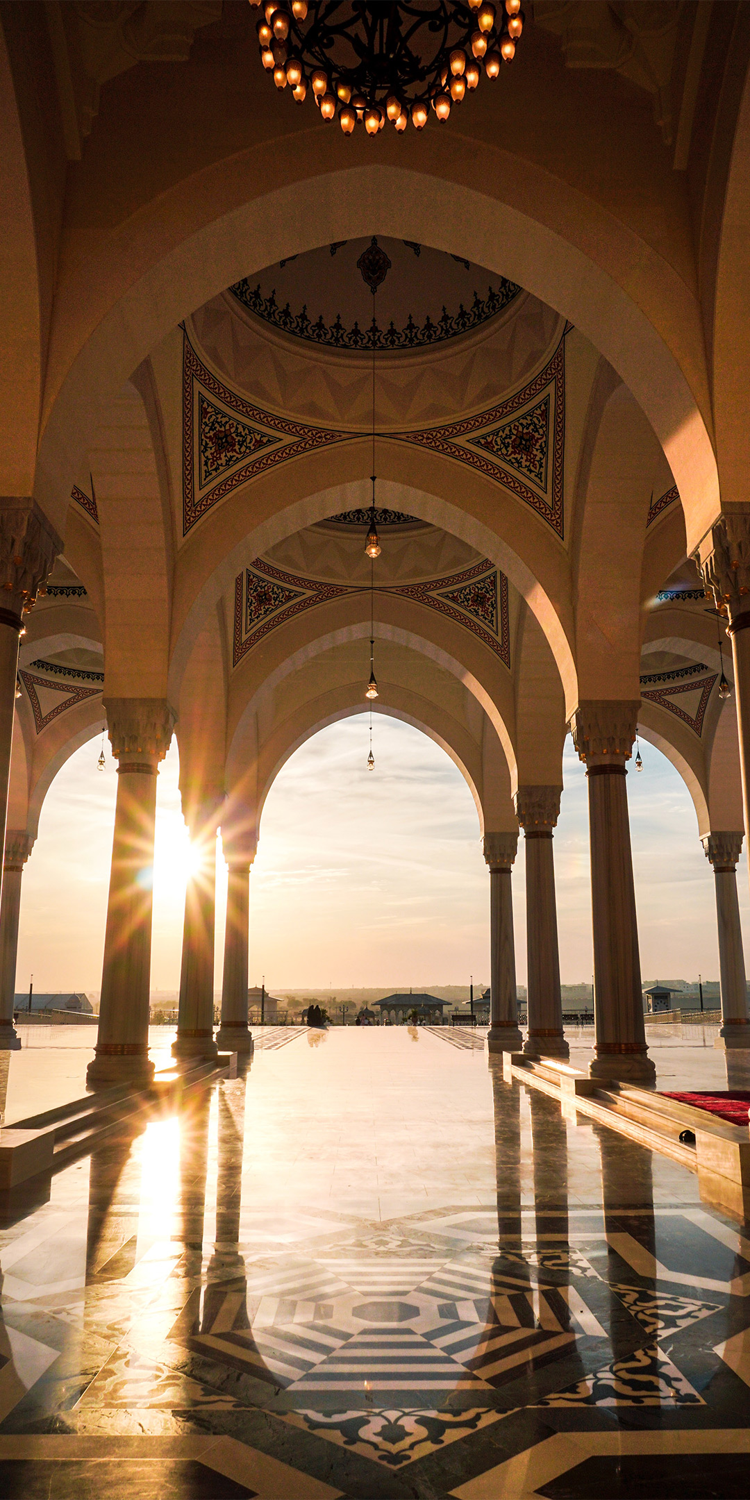 Moschea archi con tramonto, 1080x2160 Verticale, POCO