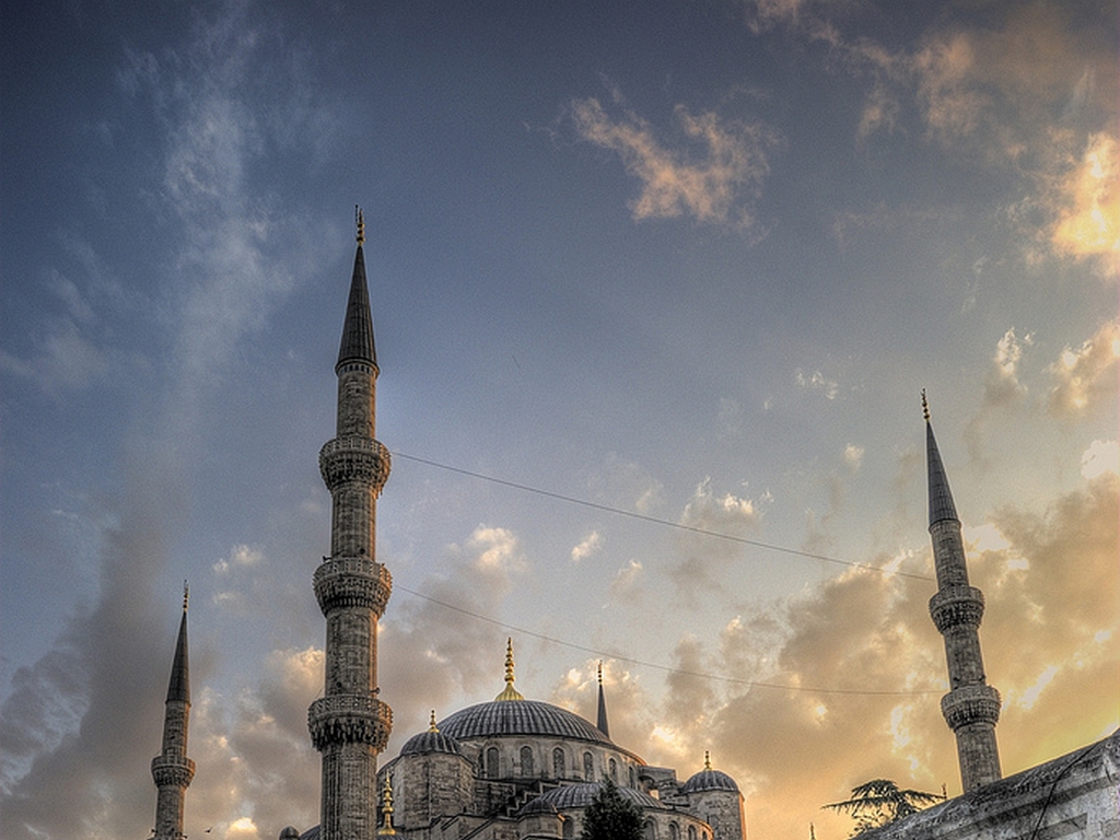 Moschea Blu Istanbul tramonto, 1024x768 HD, PC Desktop