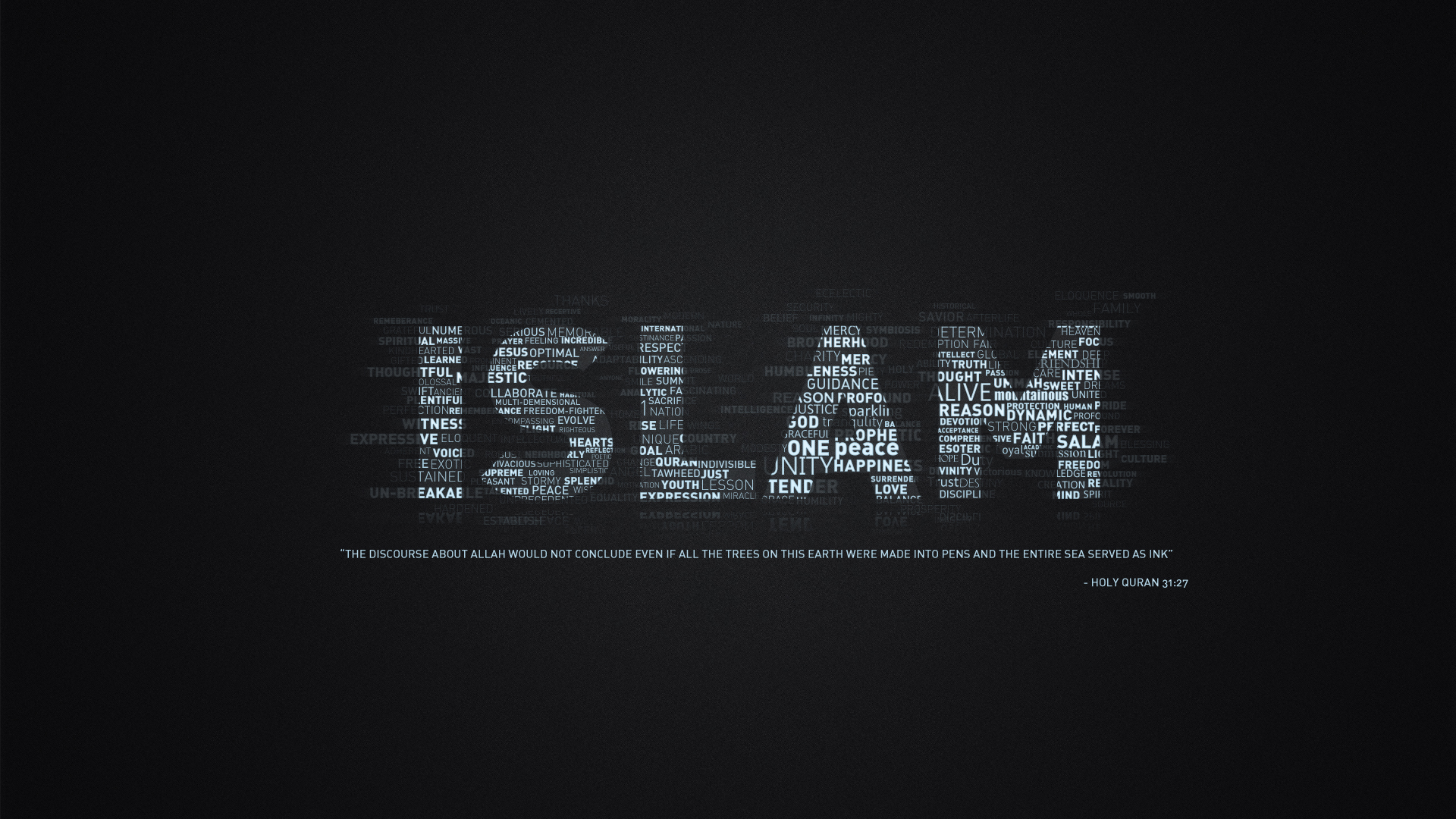 Scritta ISLAM tipografica sfondo nero, 1920x1080 1080p, Desktop