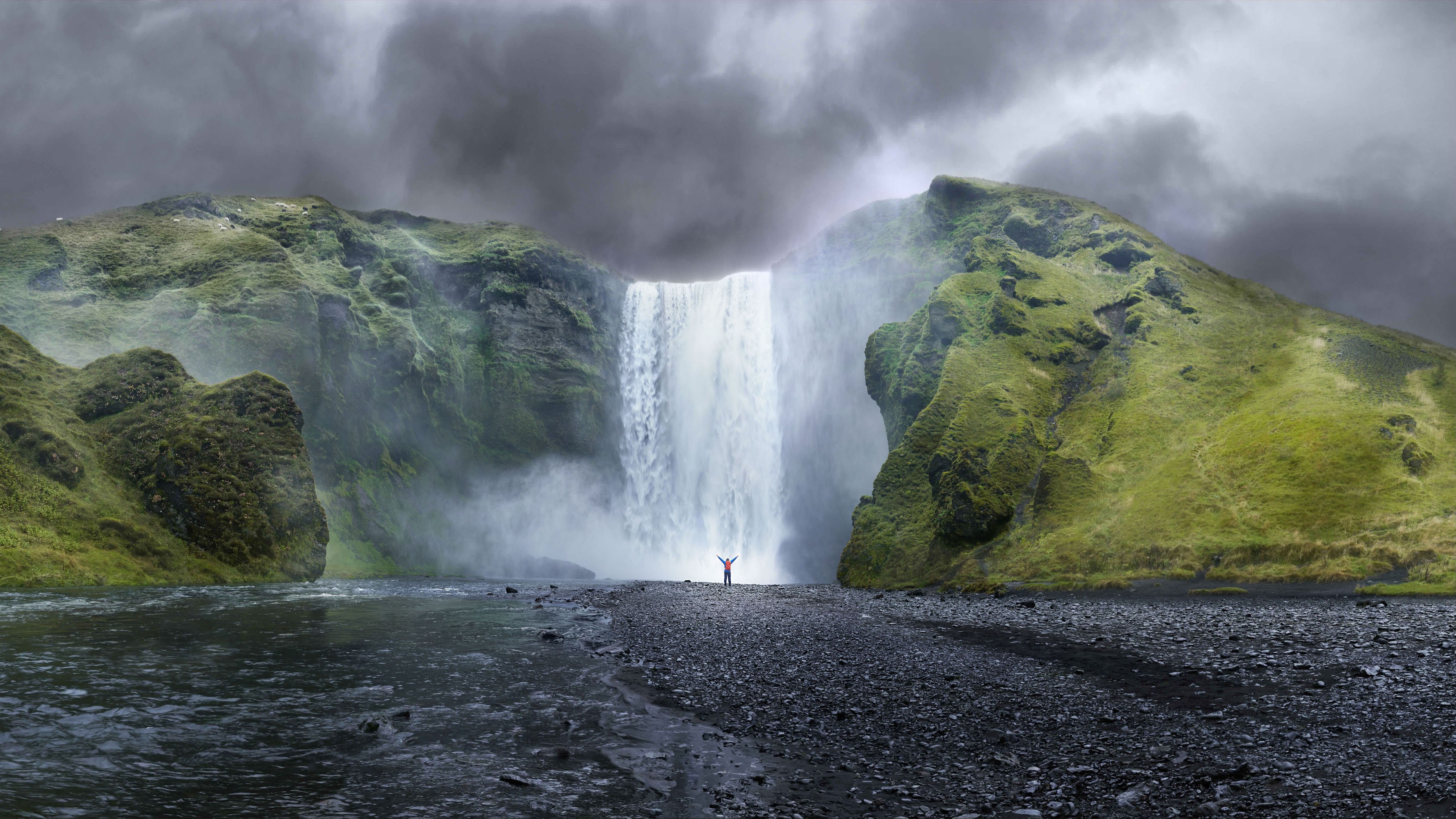 Cascata Skogafoss Islanda, 5120x2880 Ultra HD, 4K TV
