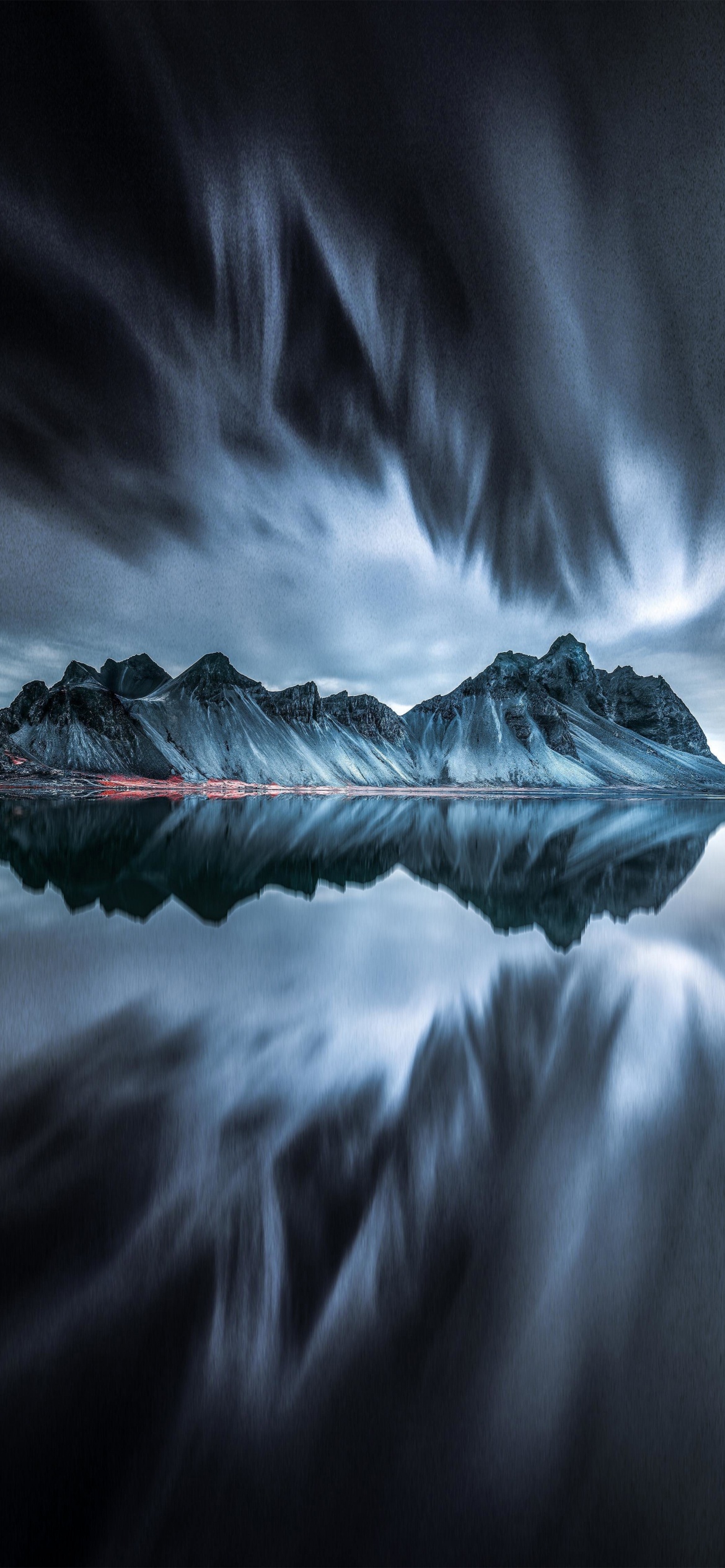 Montagna Vestrahorn con riflesso, 1170x2532 Verticale, Mobile