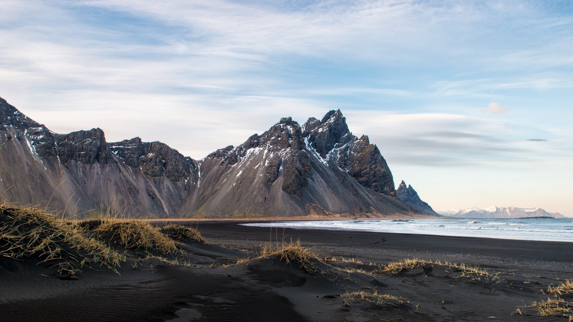 Montagna Vestrahorn spiaggia nera, 1920x1080 1080p, Desktop