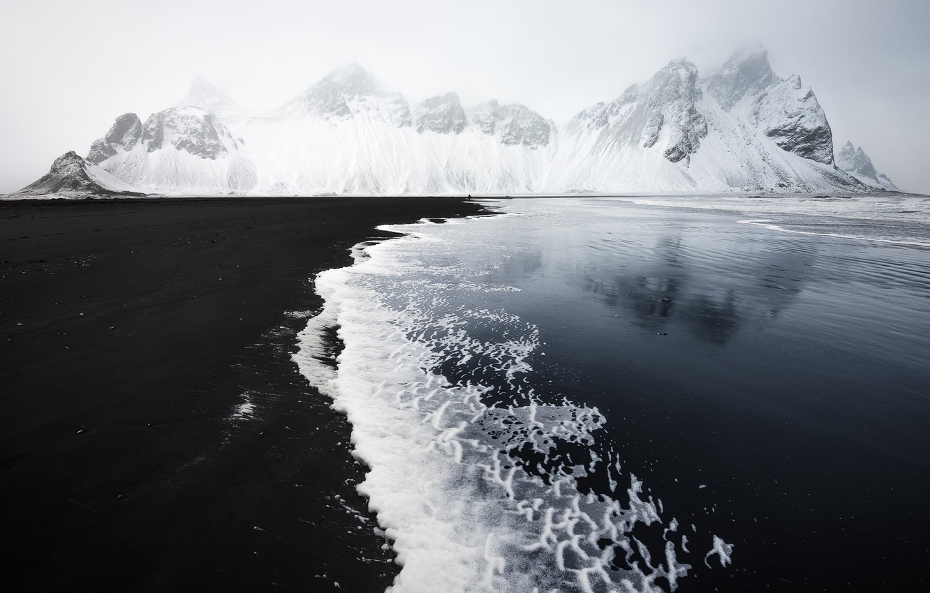 Spiaggia nera Vestrahorn Islanda, 1332x850 720p, Laptop