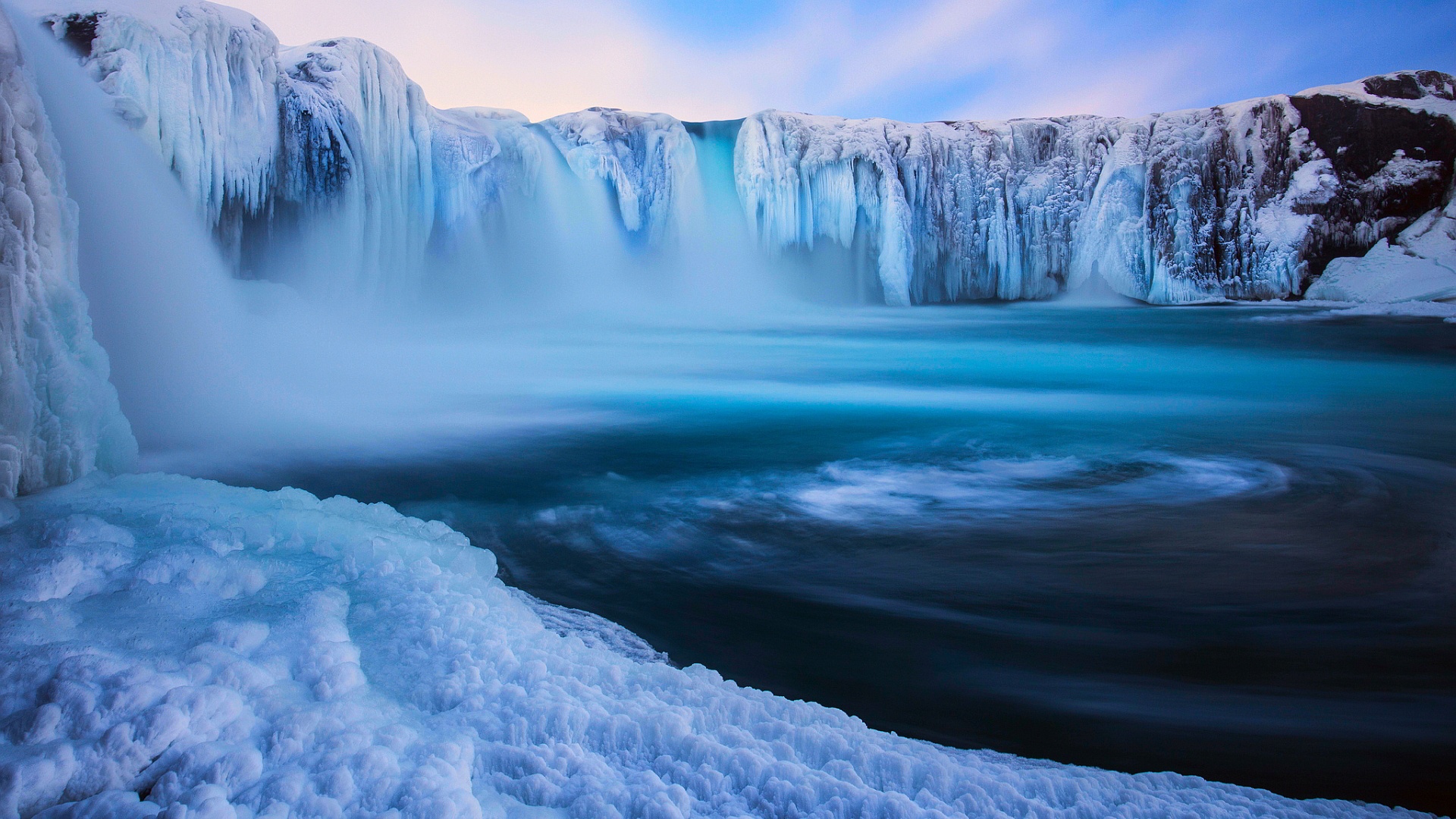 cascata ghiacciata Islanda, 1920x1080 Full HD 1080p, PC