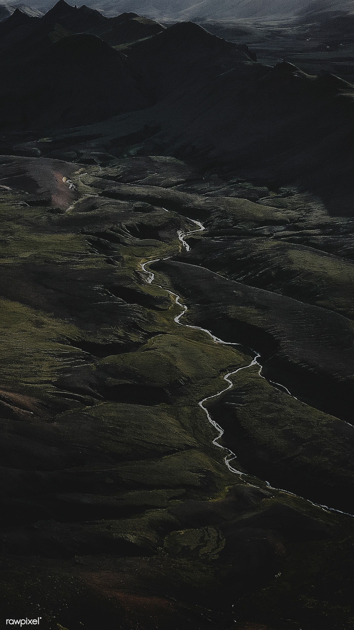 Vista aerea altopiano islandese, 1400x2489 Verticale, Android