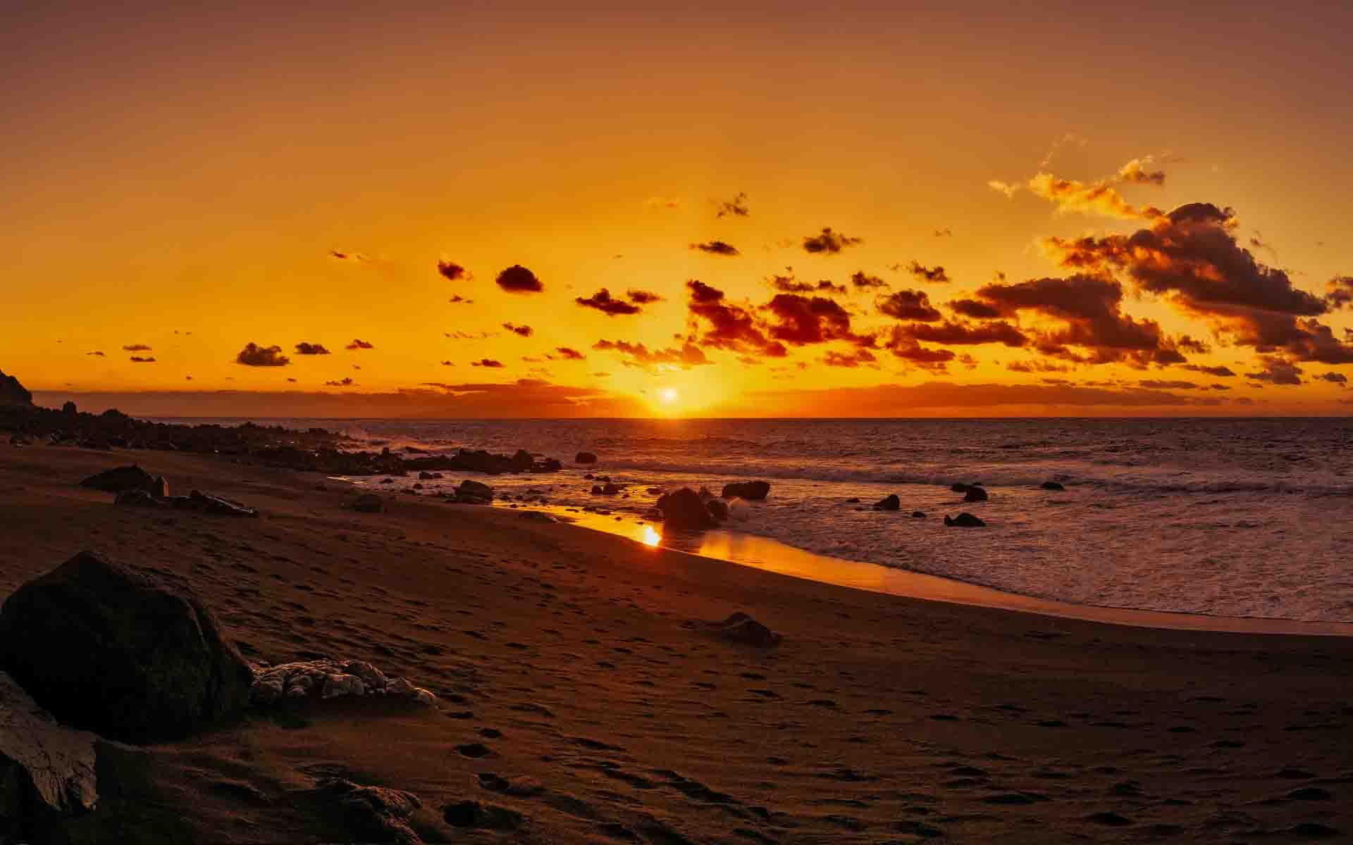 Tramonto su spiaggia oceano, 1920x1200 Full HD+ WUXGA, Laptop